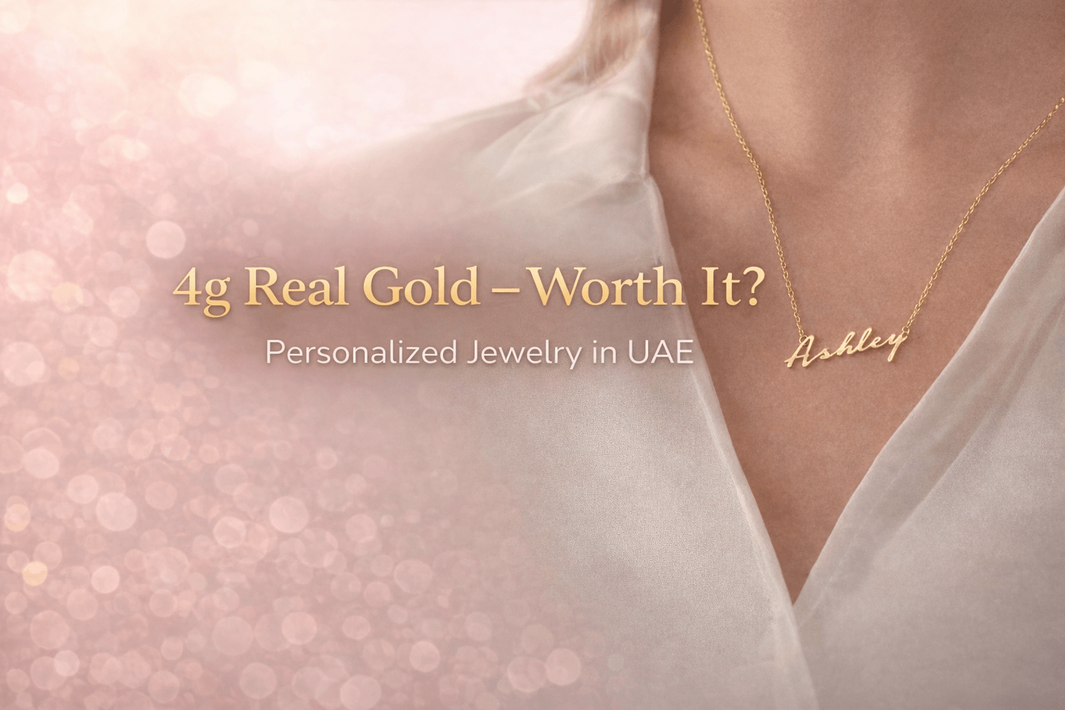Make For You Gold custom personalized jewelry necklace showcasing 4g real gold in UAE.
