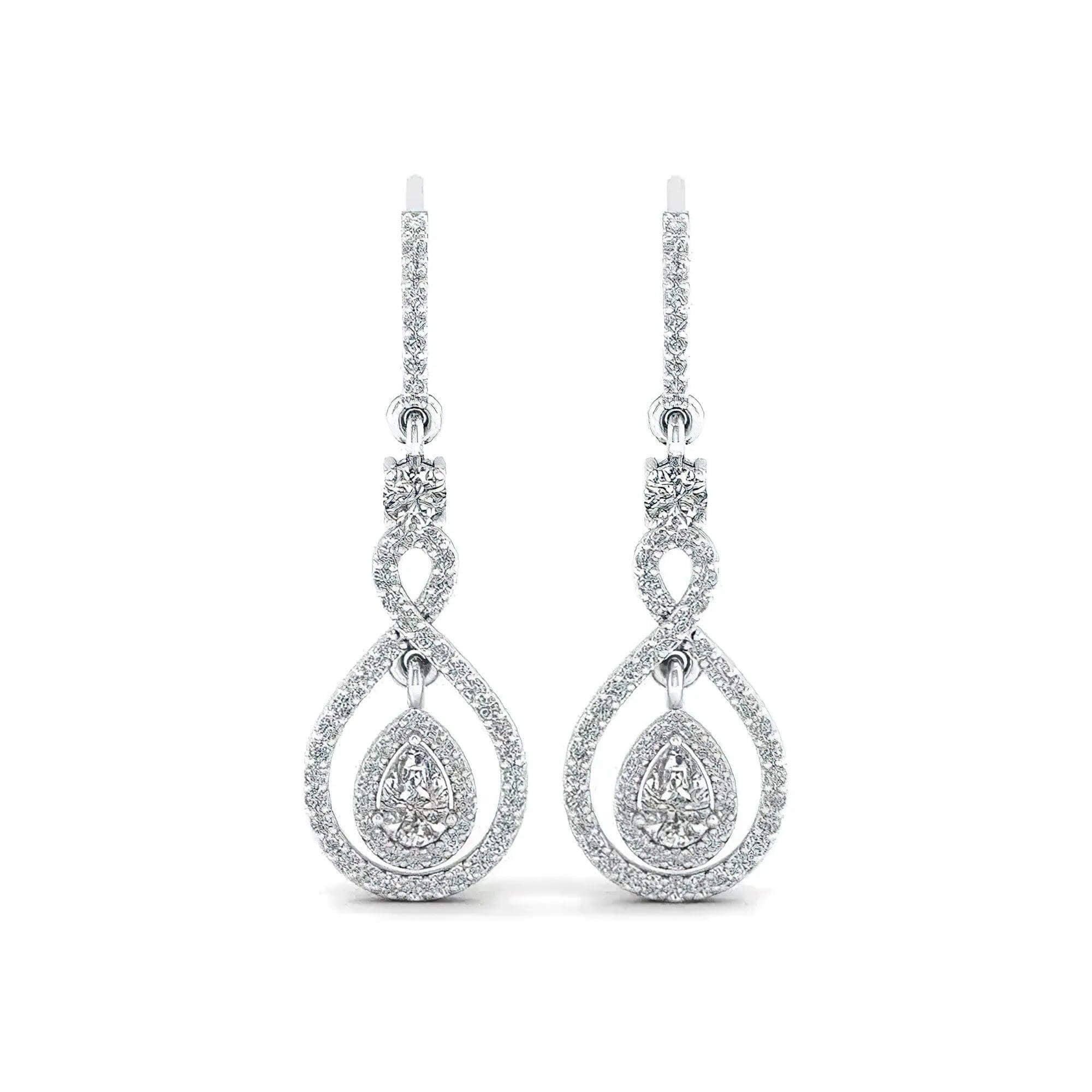 18K Gold, Silver & Platinum Moissanite Earrings – Certified Luxury & Customizable Designs - Alymwndw