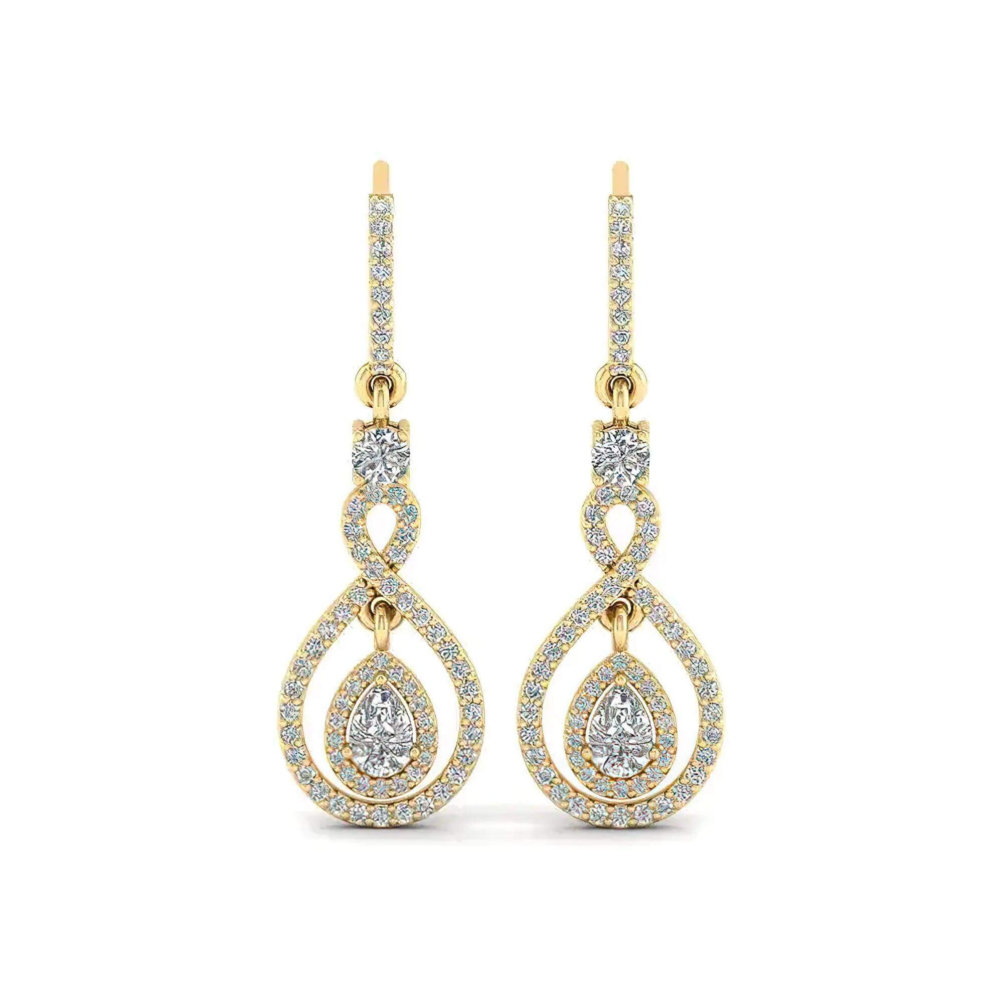 18K Gold, Silver & Platinum Moissanite Earrings – Certified Luxury & Customizable Designs - Alymwndw