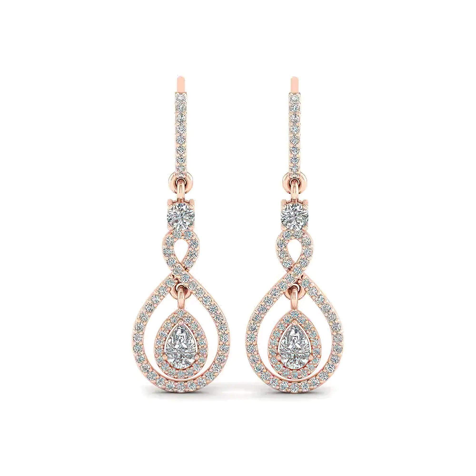 18K Gold, Silver & Platinum Moissanite Earrings – Certified Luxury & Customizable Designs - Alymwndw