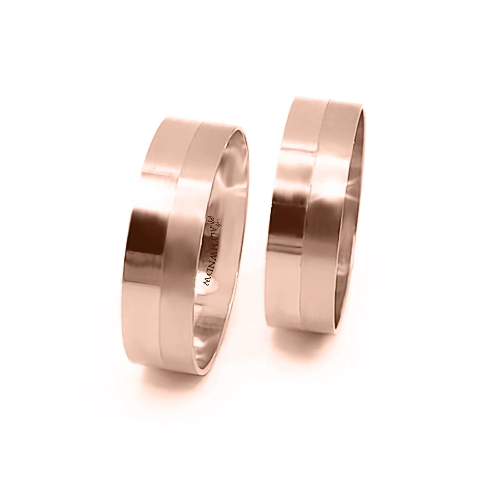 Classic Flat Wedding Band Rings – Gold, Platinum & Rose Gold (WB118R)