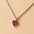 A 925 sterling silver and a gold-plated necklace, each with a heart-shaped stone pendant in pink or magenta.