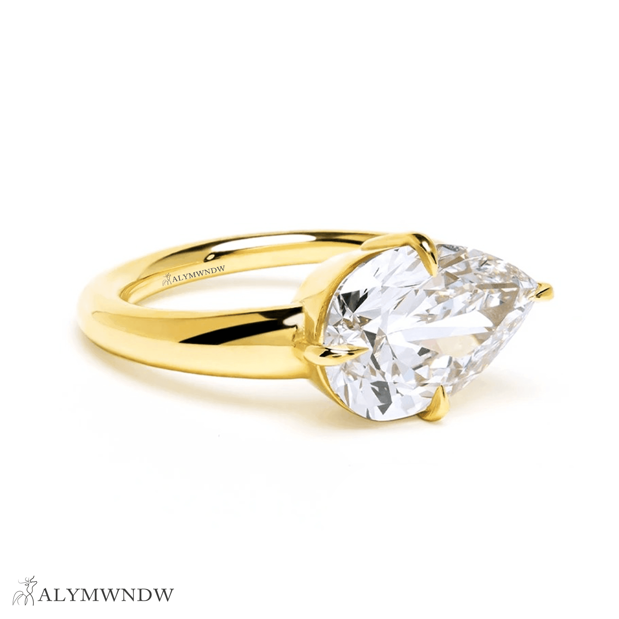 Alymwndw Jewellery Certified Lab Moissanite Ring – Classic Elegance Collection - Alymwndw