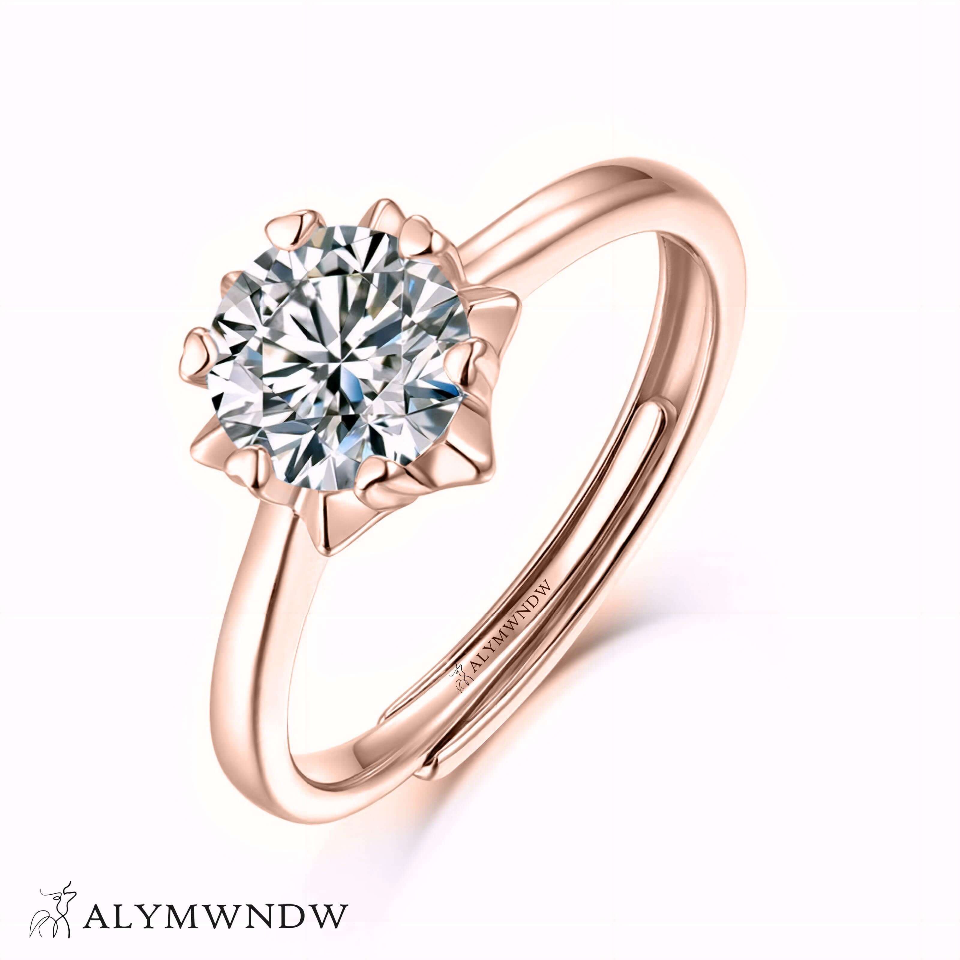 Alymwndw Jewellery Certified Lab Moissanite Ring – Classic Elegance Design - Alymwndw