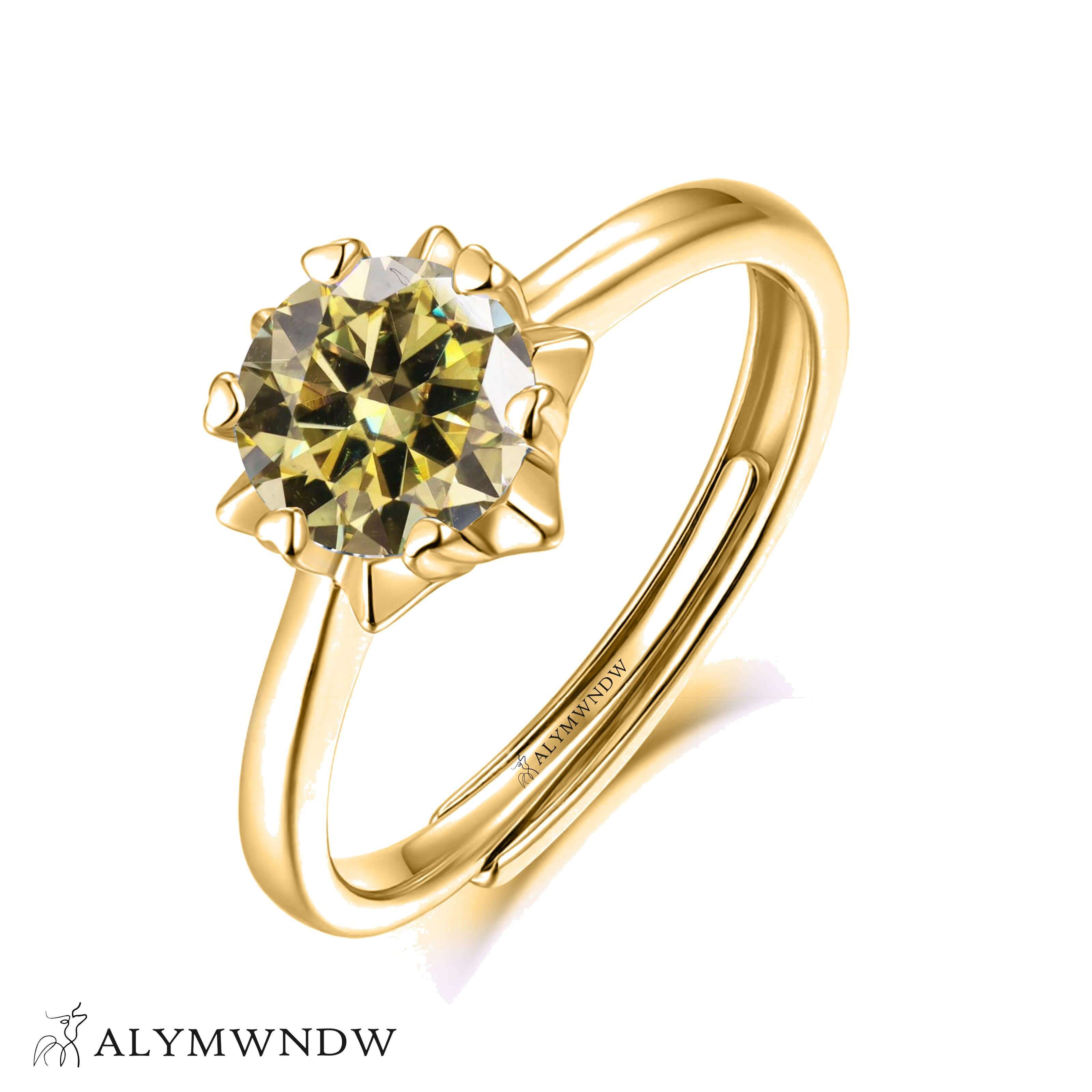 Alymwndw Jewellery Certified Lab Moissanite Ring – Classic Elegance Design - Alymwndw