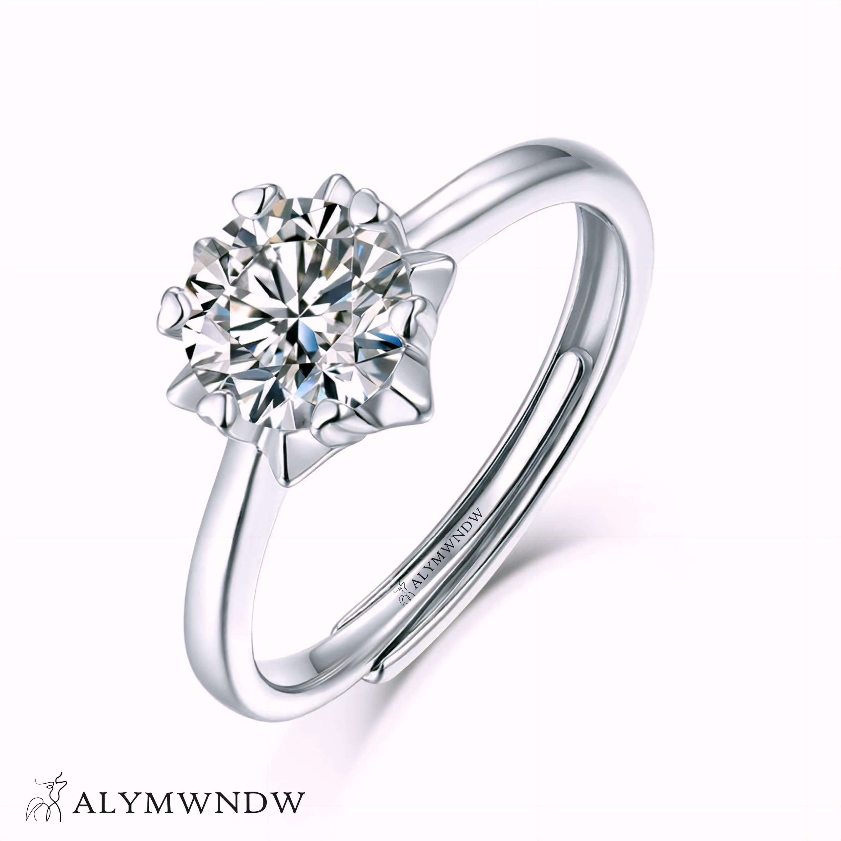 Alymwndw Jewellery Certified Lab Moissanite Ring – Classic Elegance Design - Alymwndw
