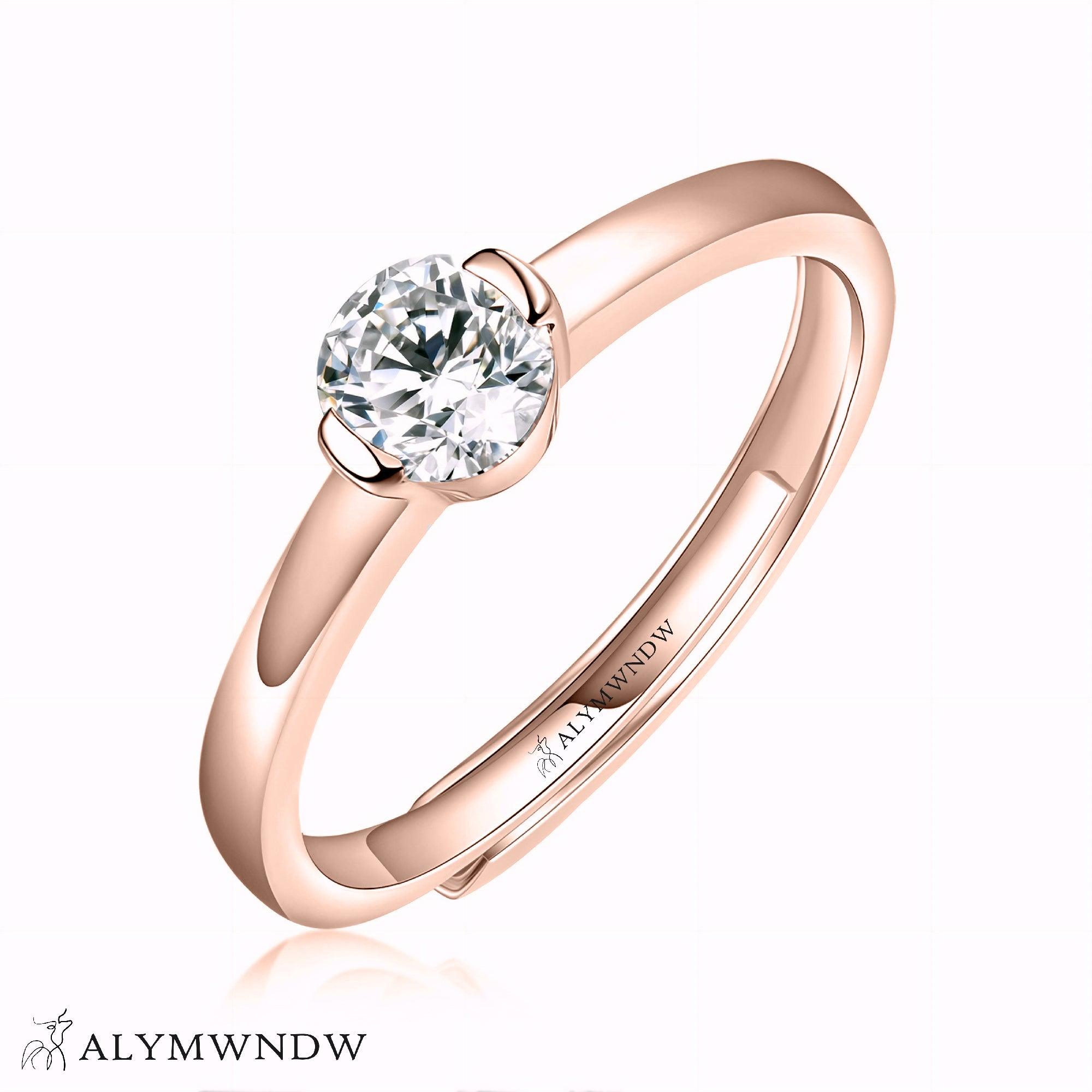 Alymwndw Jewellery Certified Lab Moissanite Ring – Classic Luxury Design - Alymwndw