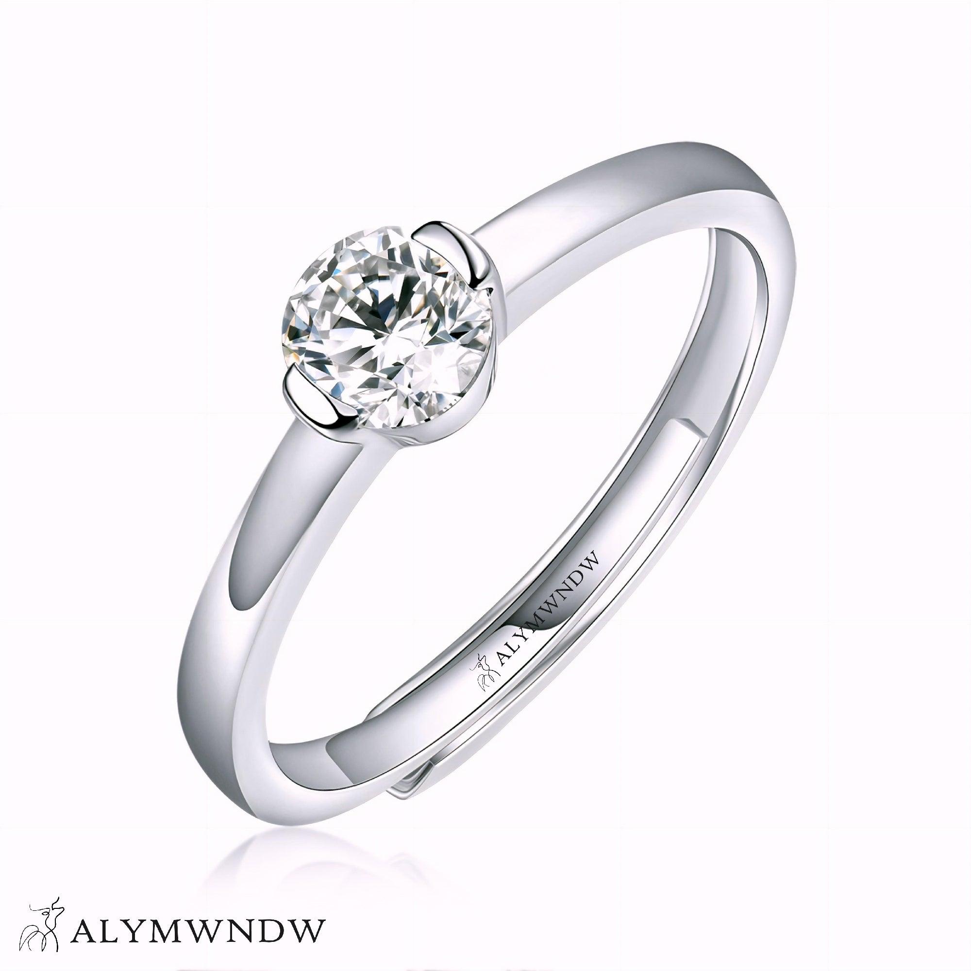 Alymwndw Jewellery Certified Lab Moissanite Ring – Classic Luxury Design - Alymwndw