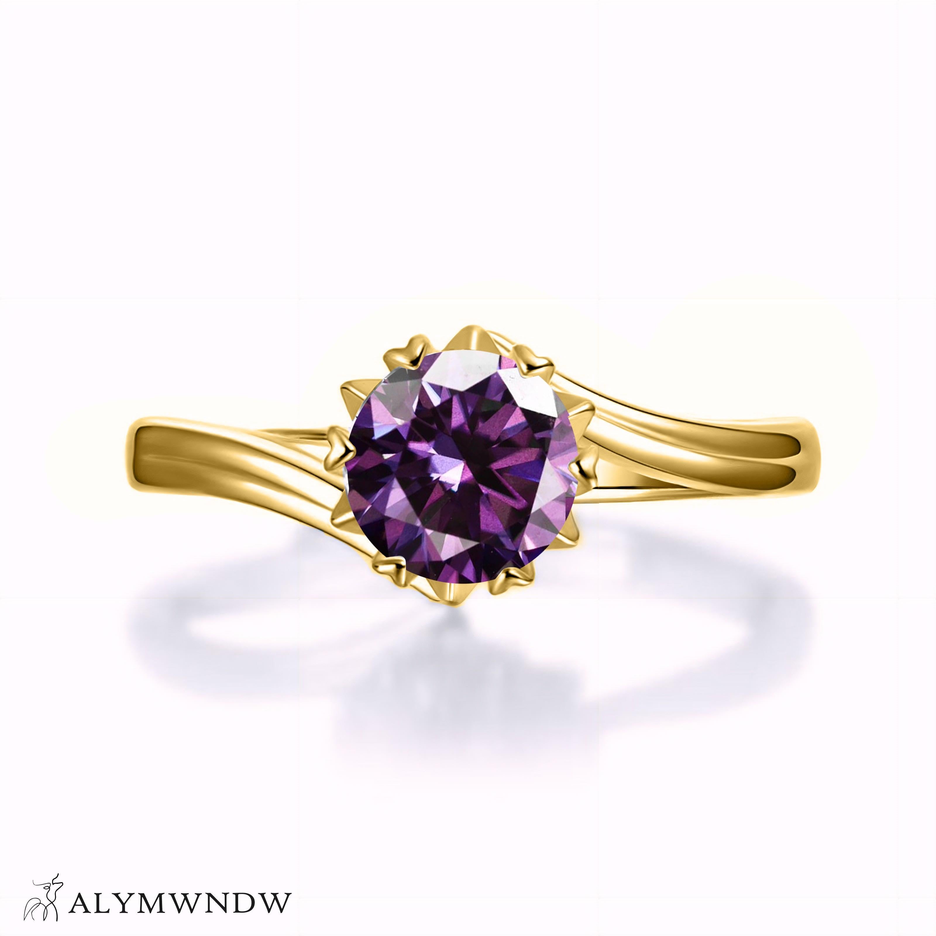 Alymwndw Jewellery Certified Lab Moissanite Ring – Classic Luxury Elegance - Alymwndw