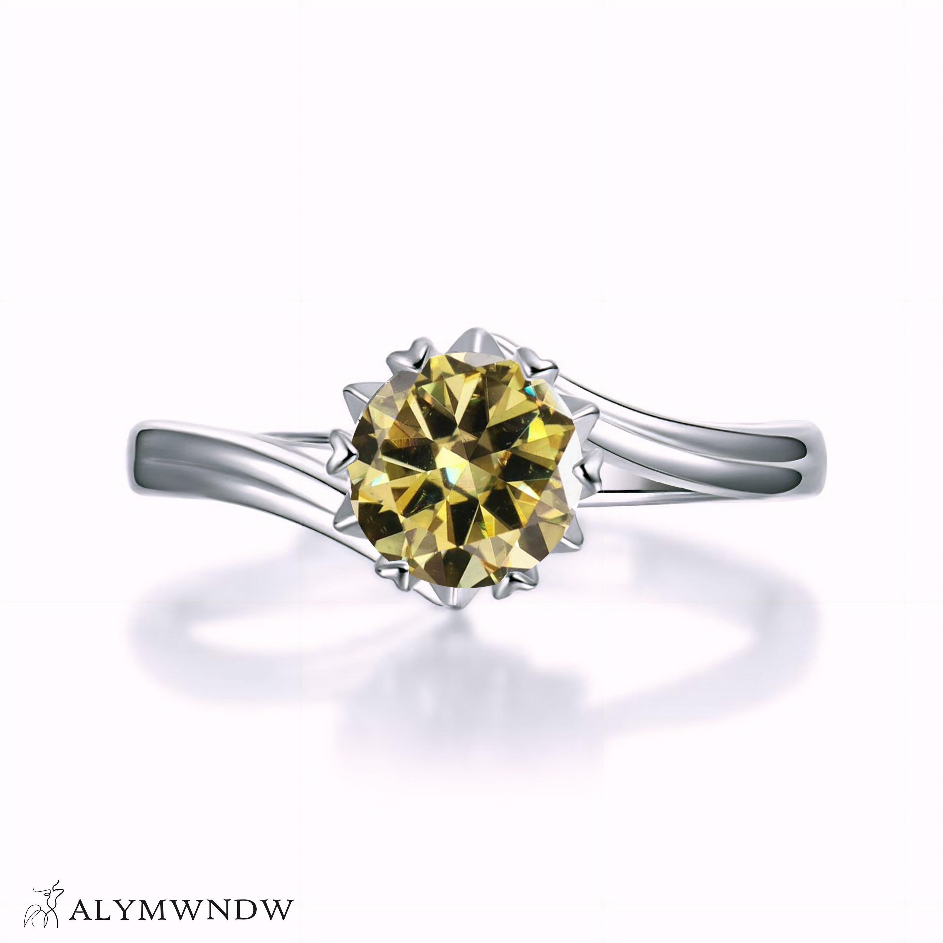 Alymwndw Jewellery Certified Lab Moissanite Ring – Classic Luxury Elegance - Alymwndw