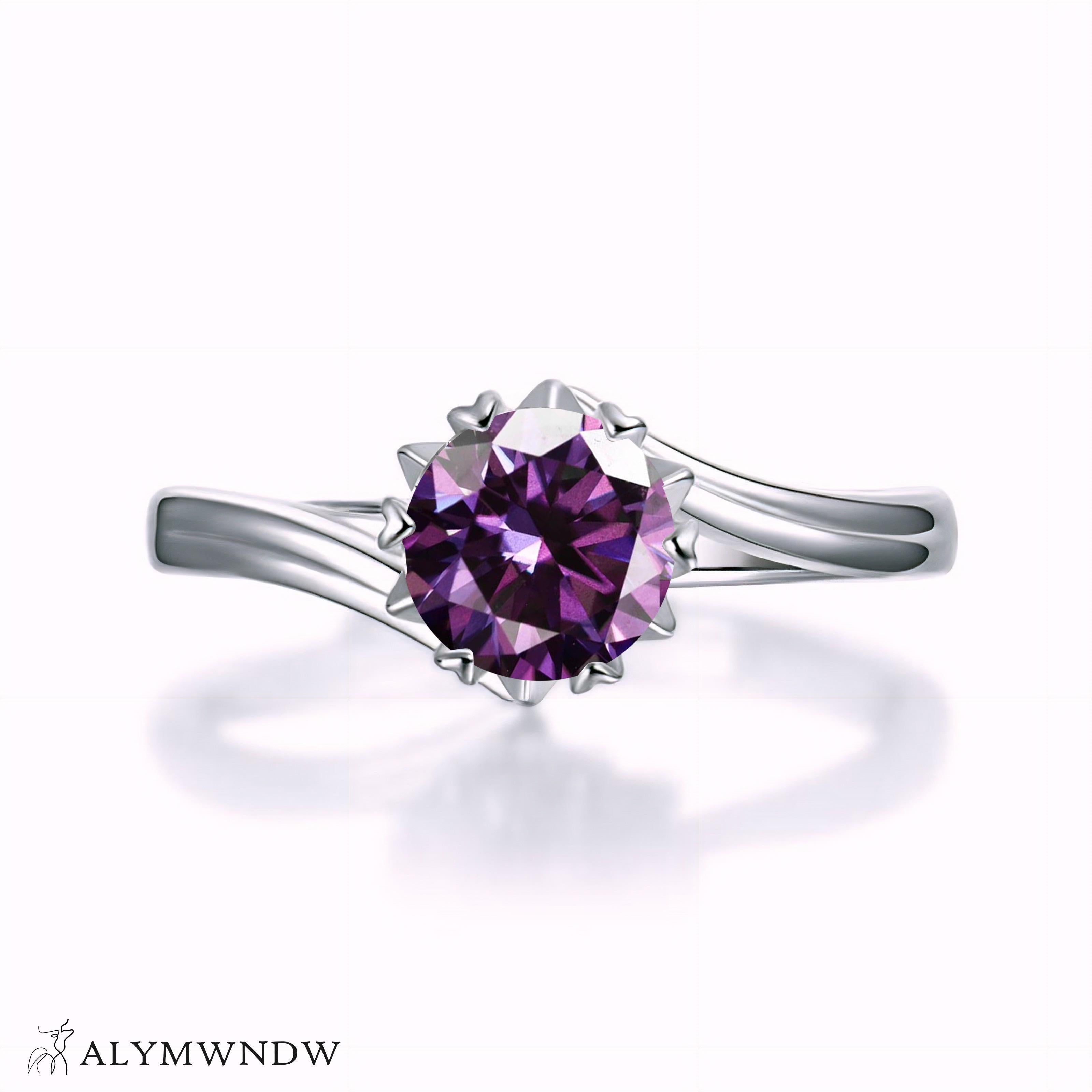 Alymwndw Jewellery Certified Lab Moissanite Ring – Classic Luxury Elegance - Alymwndw