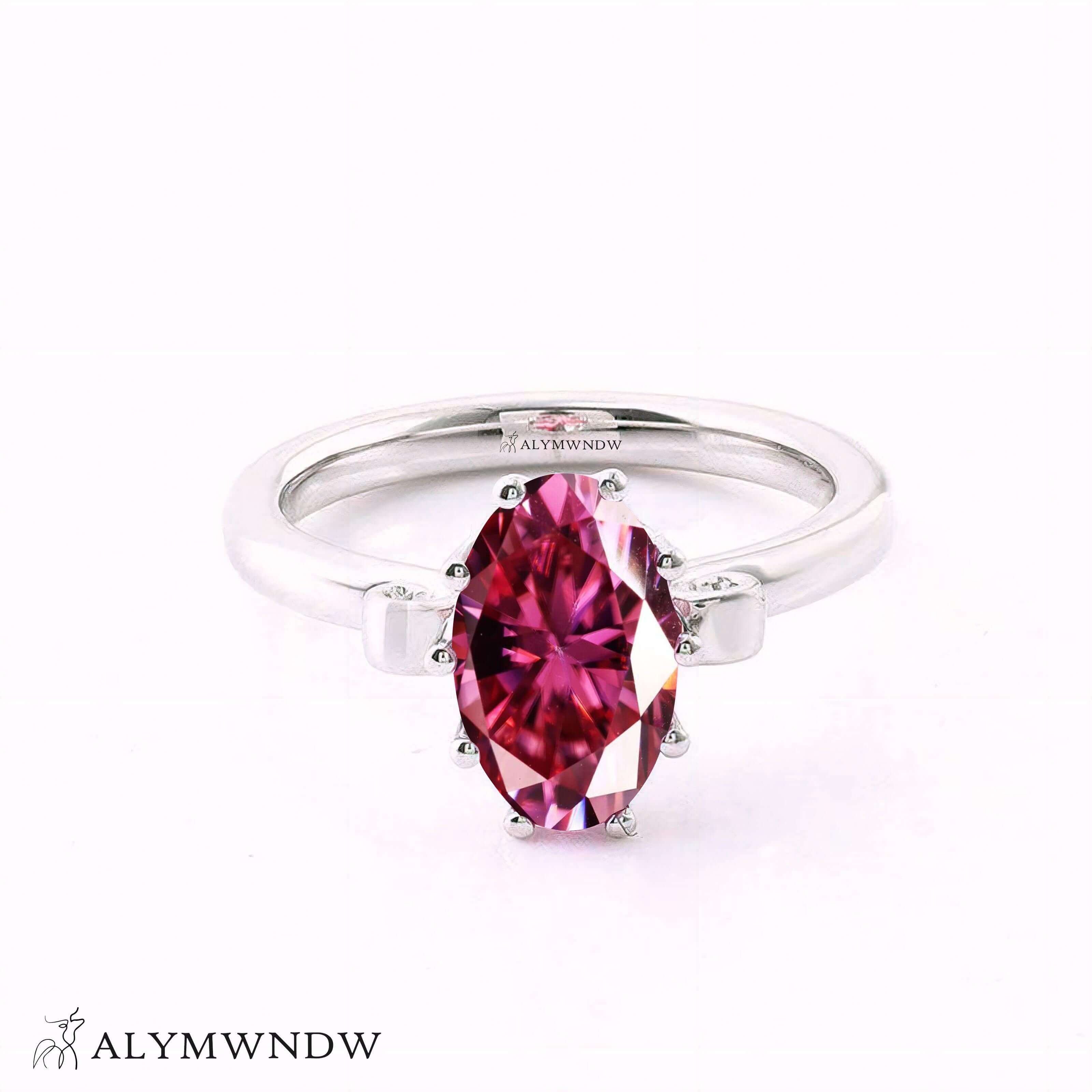 Alymwndw Jewellery Certified Lab Moissanite Ring – Classic Timeless Elegance - Alymwndw
