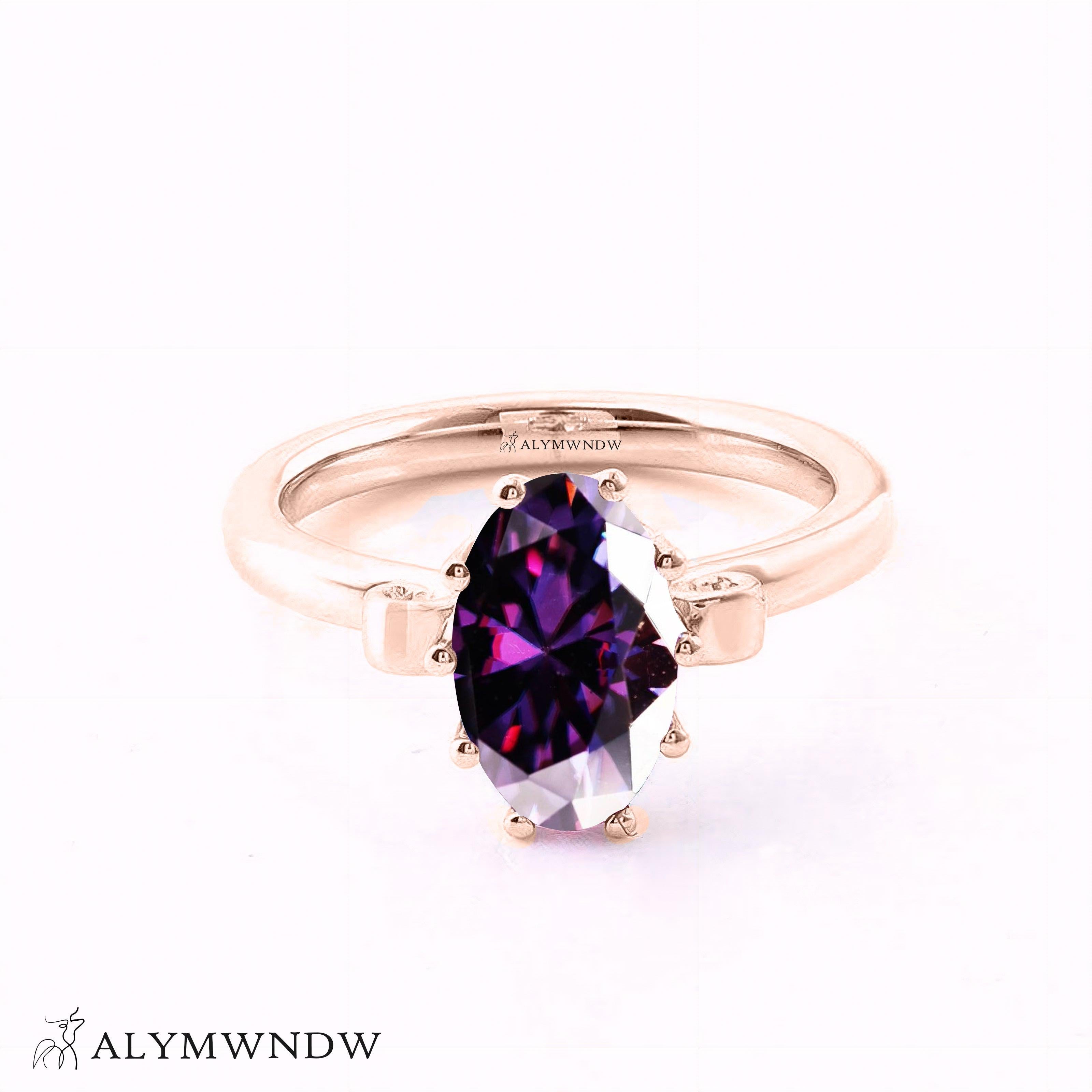 Alymwndw Jewellery Certified Lab Moissanite Ring – Classic Timeless Elegance - Alymwndw