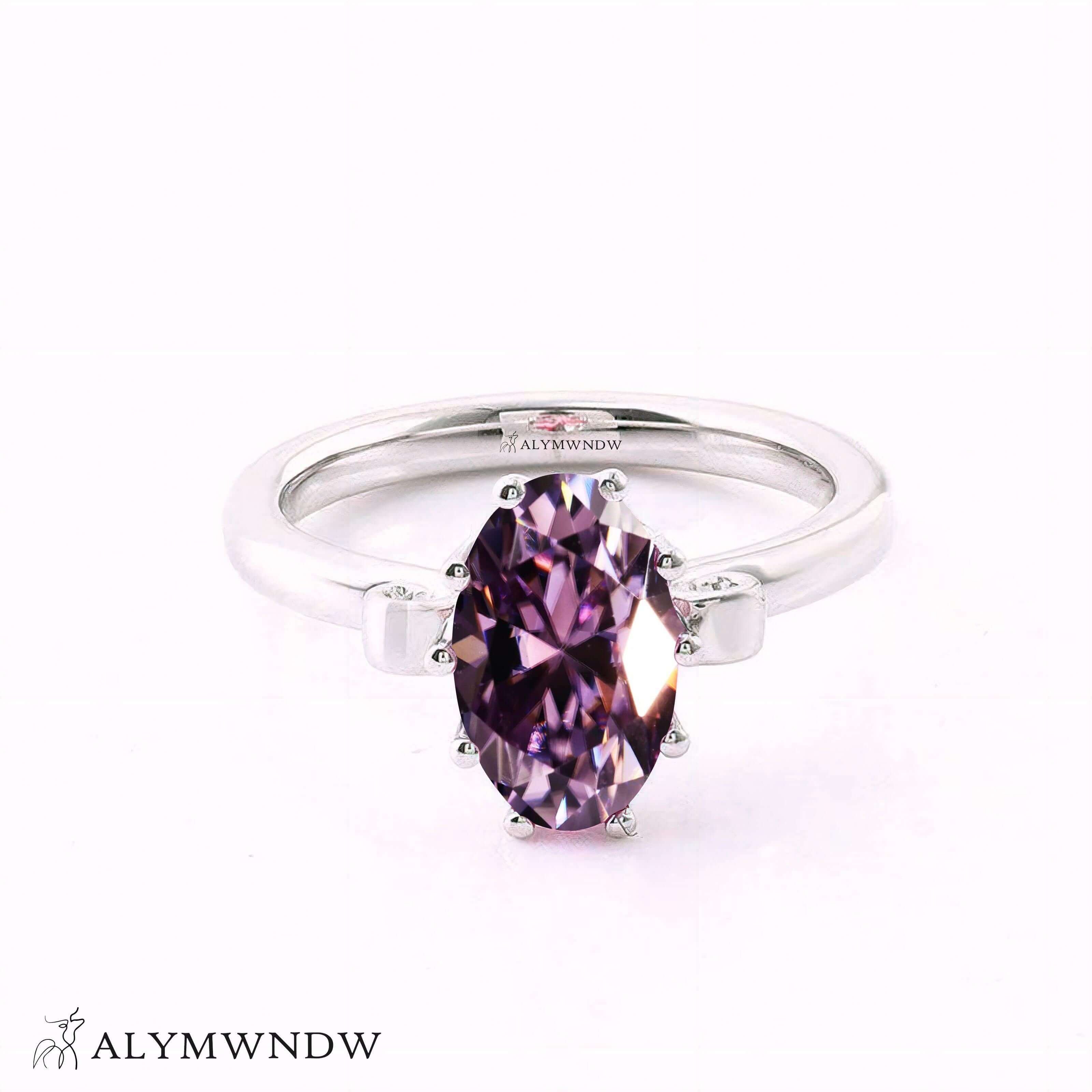 Alymwndw Jewellery Certified Lab Moissanite Ring – Classic Timeless Elegance - Alymwndw