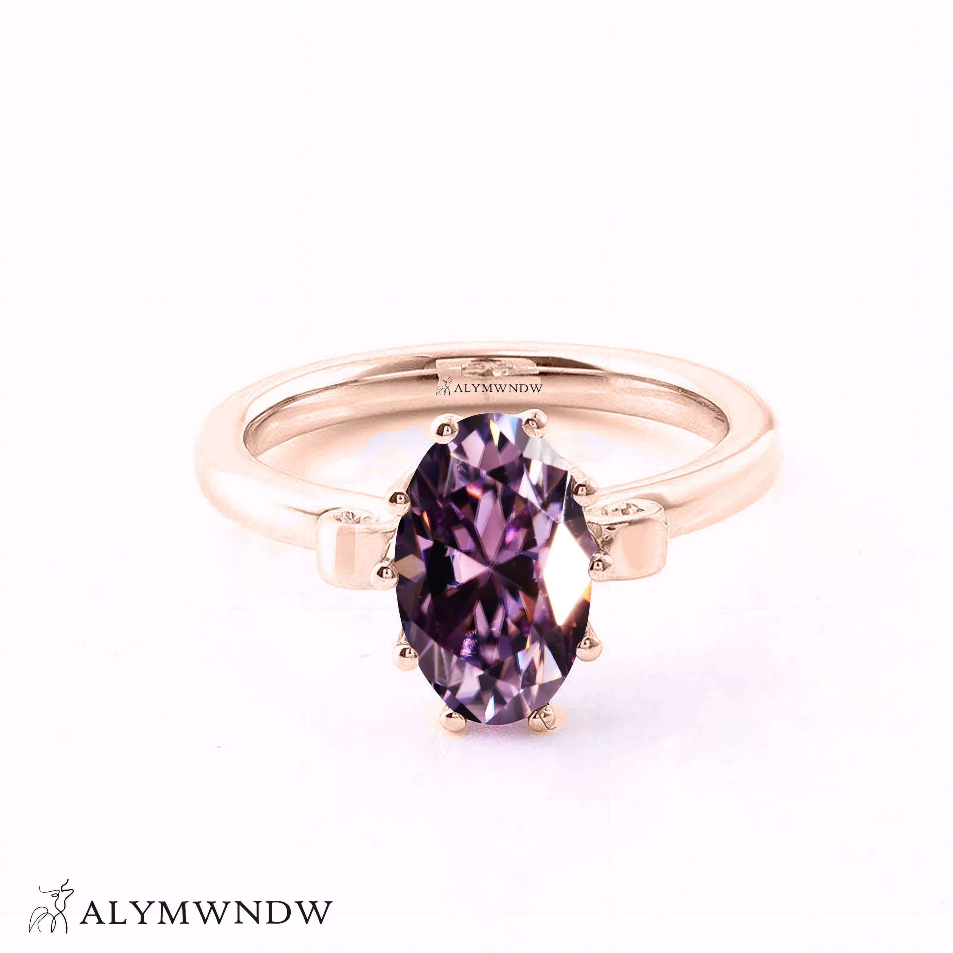 Alymwndw Jewellery Certified Lab Moissanite Ring – Classic Timeless Elegance - Alymwndw