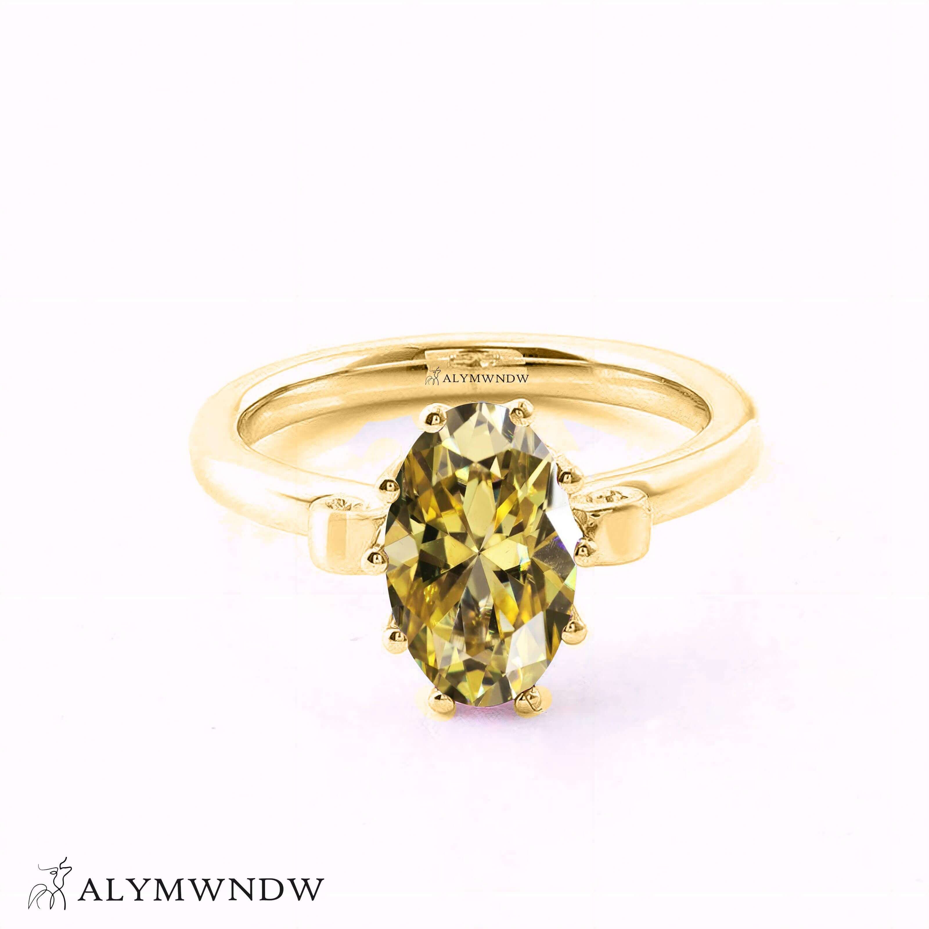 Alymwndw Jewellery Certified Lab Moissanite Ring – Classic Timeless Elegance - Alymwndw