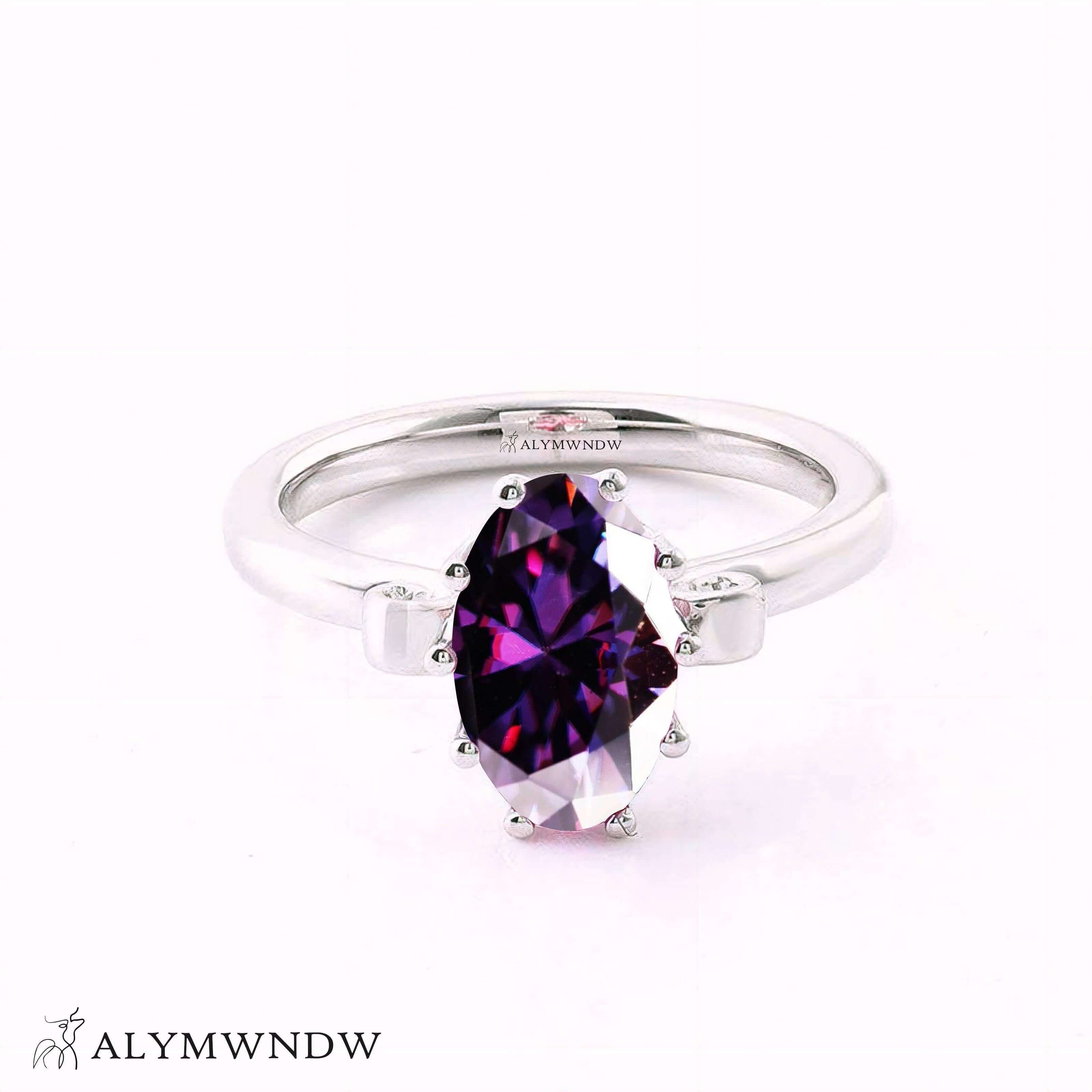 Alymwndw Jewellery Certified Lab Moissanite Ring – Classic Timeless Elegance - Alymwndw
