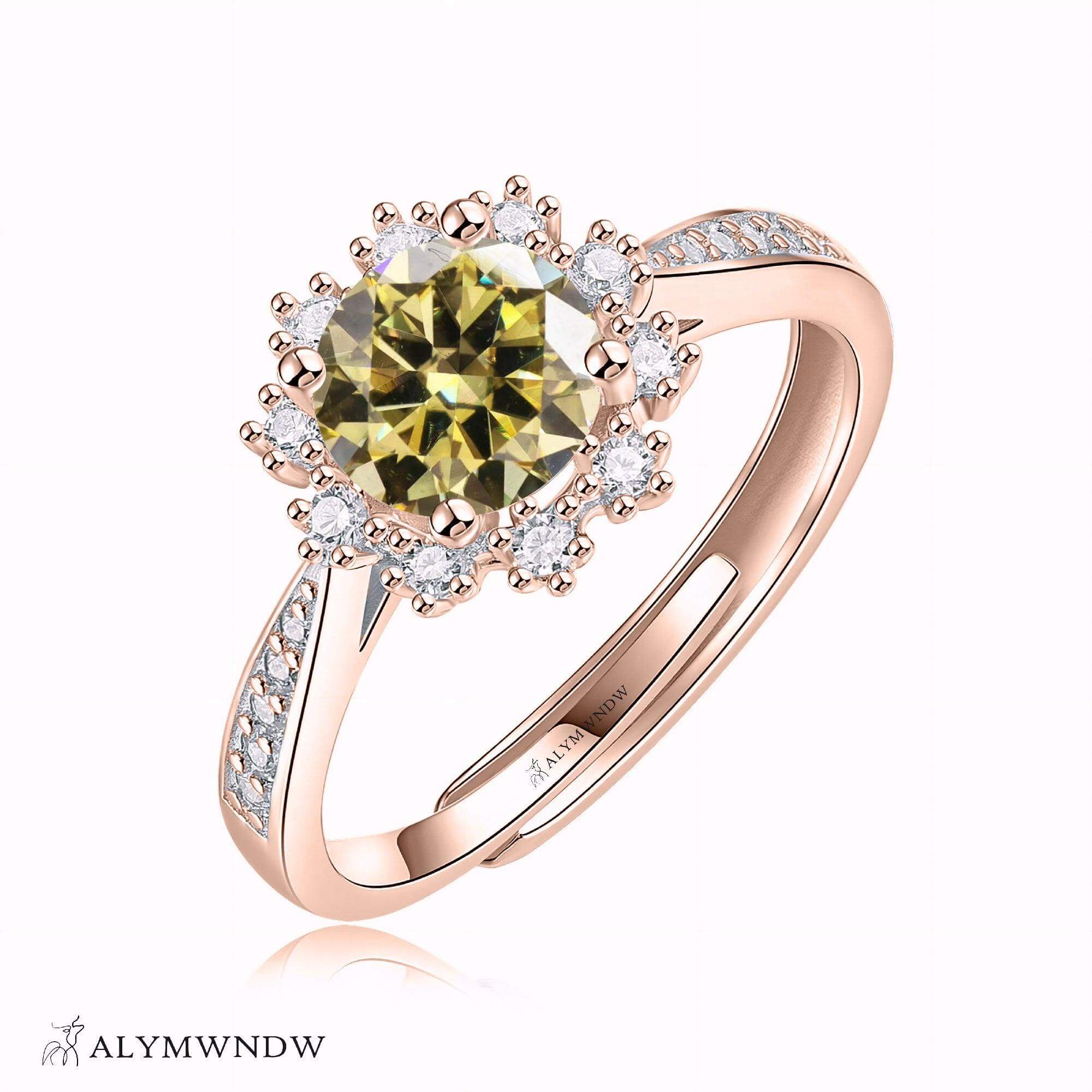 Alymwndw Jewellery Certified Lab Moissanite Ring – Elegant Timeless Collection - Alymwndw