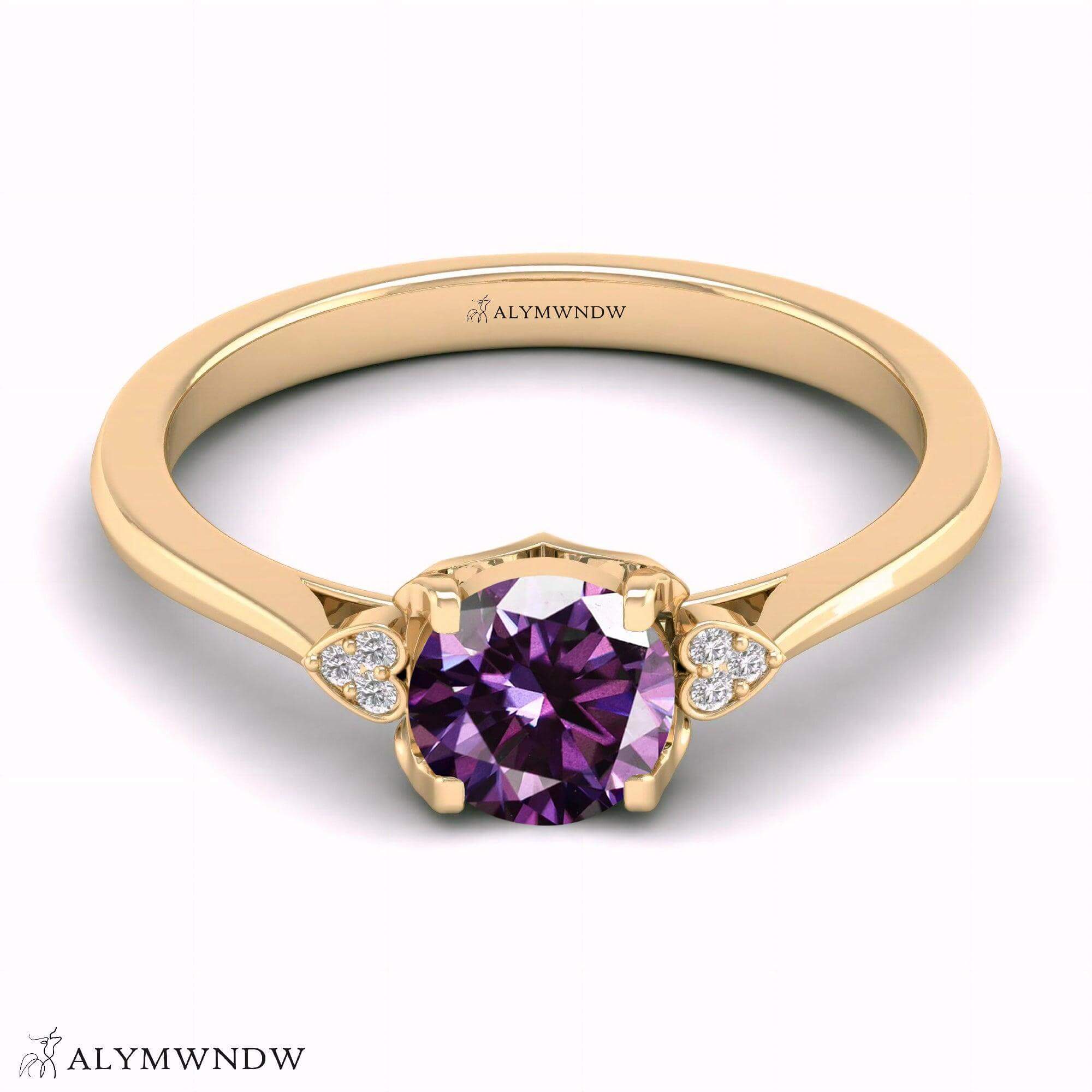 Alymwndw Jewellery Certified Lab Moissanite Ring – Elegant Timeless Collection - Alymwndw