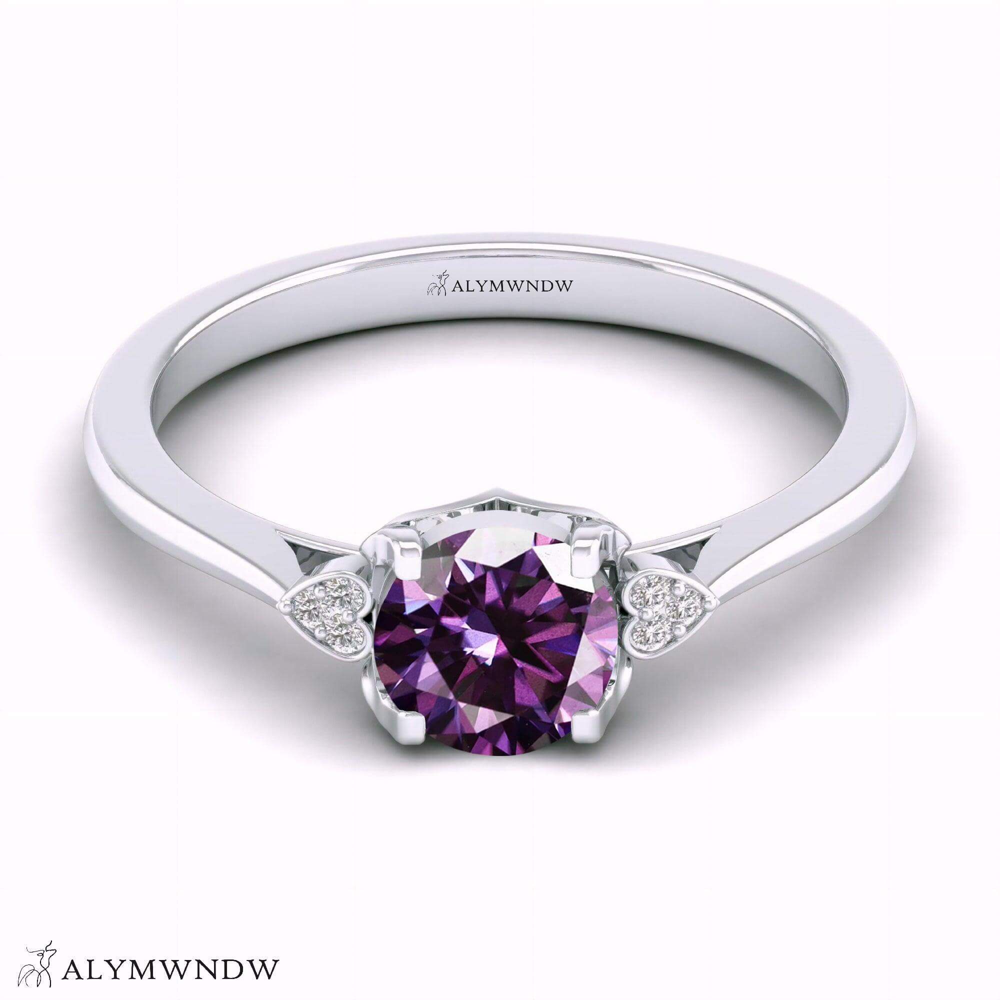 Alymwndw Jewellery Certified Lab Moissanite Ring – Elegant Timeless Collection - Alymwndw