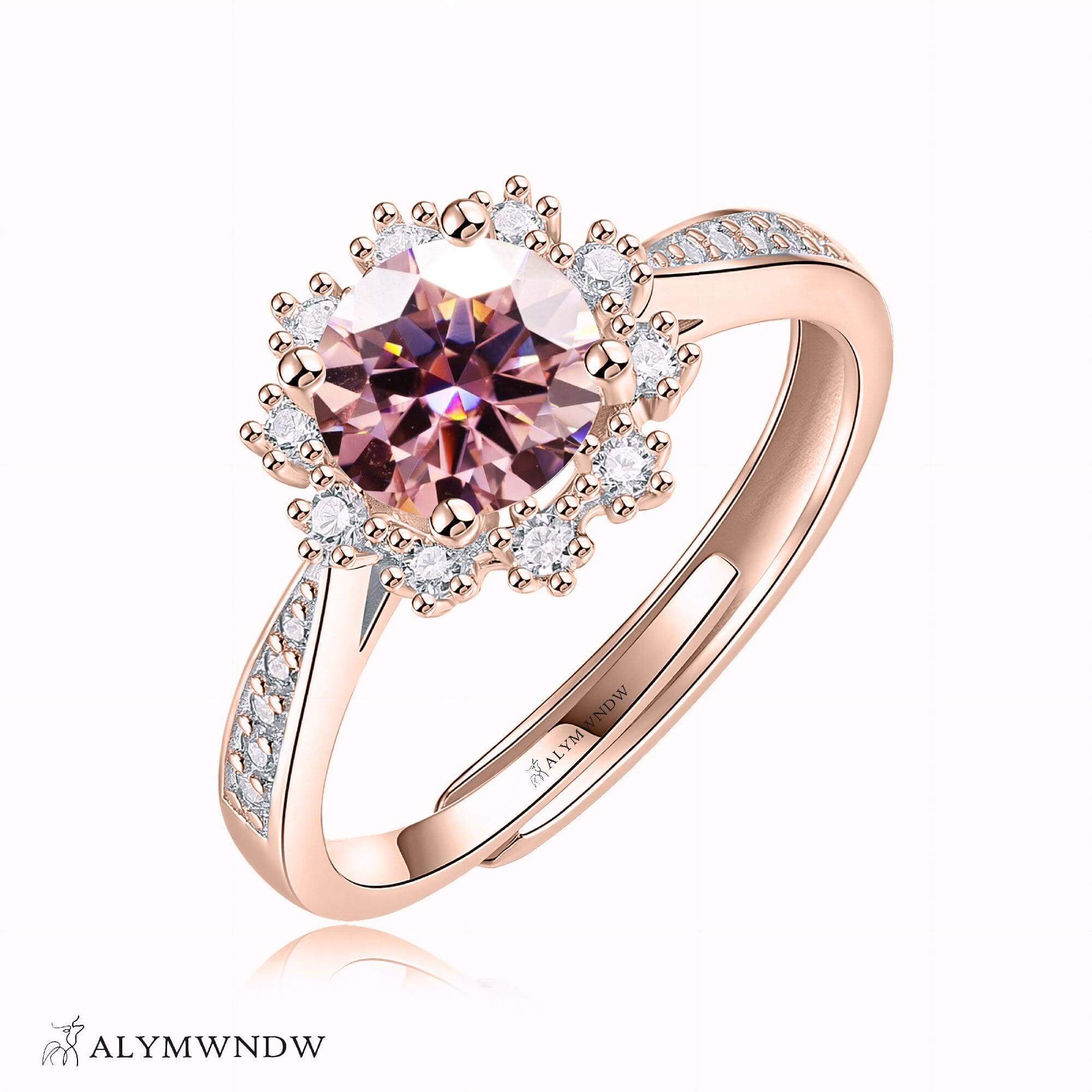 Alymwndw Jewellery Certified Lab Moissanite Ring – Elegant Timeless Collection - Alymwndw