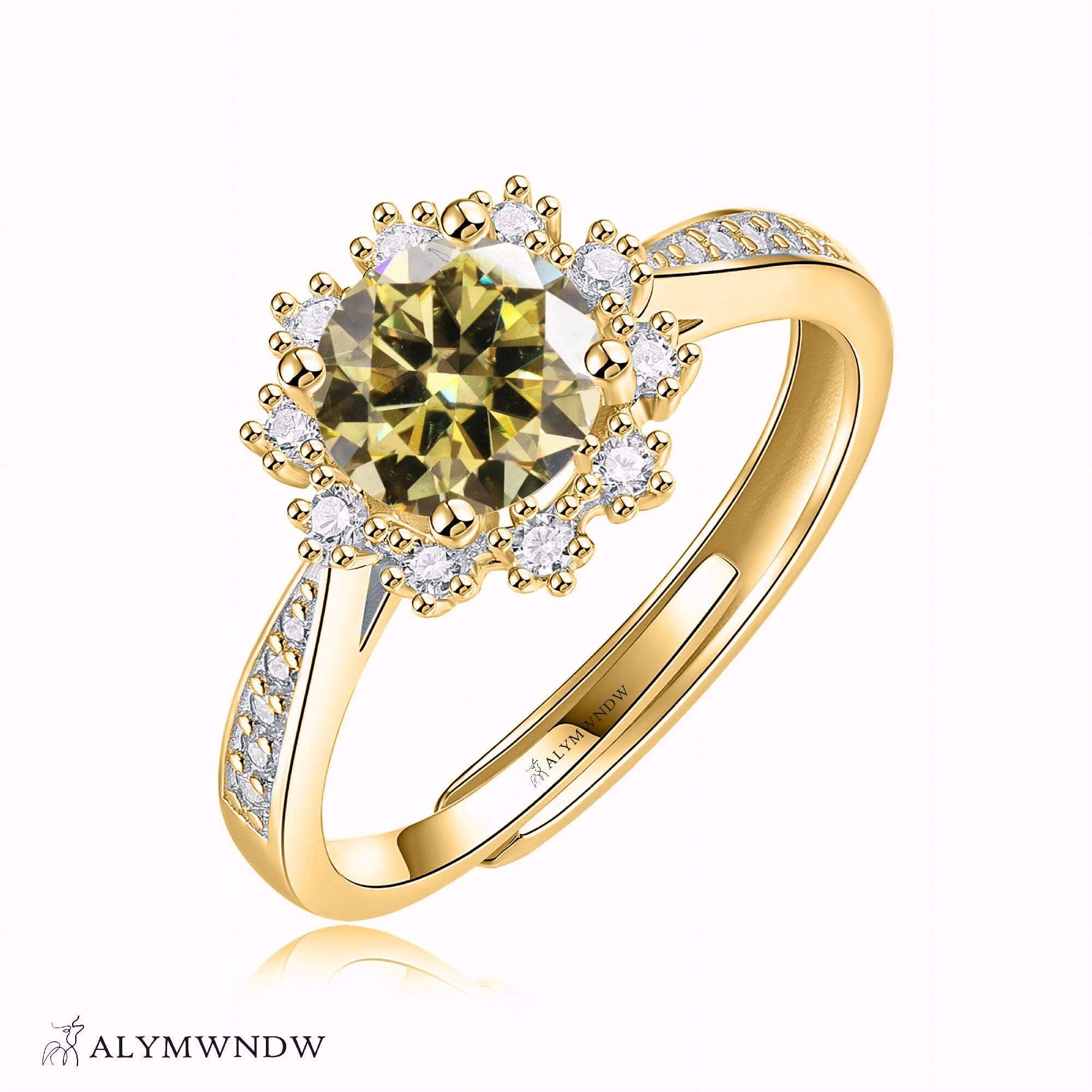 Alymwndw Jewellery Certified Lab Moissanite Ring – Elegant Timeless Collection - Alymwndw
