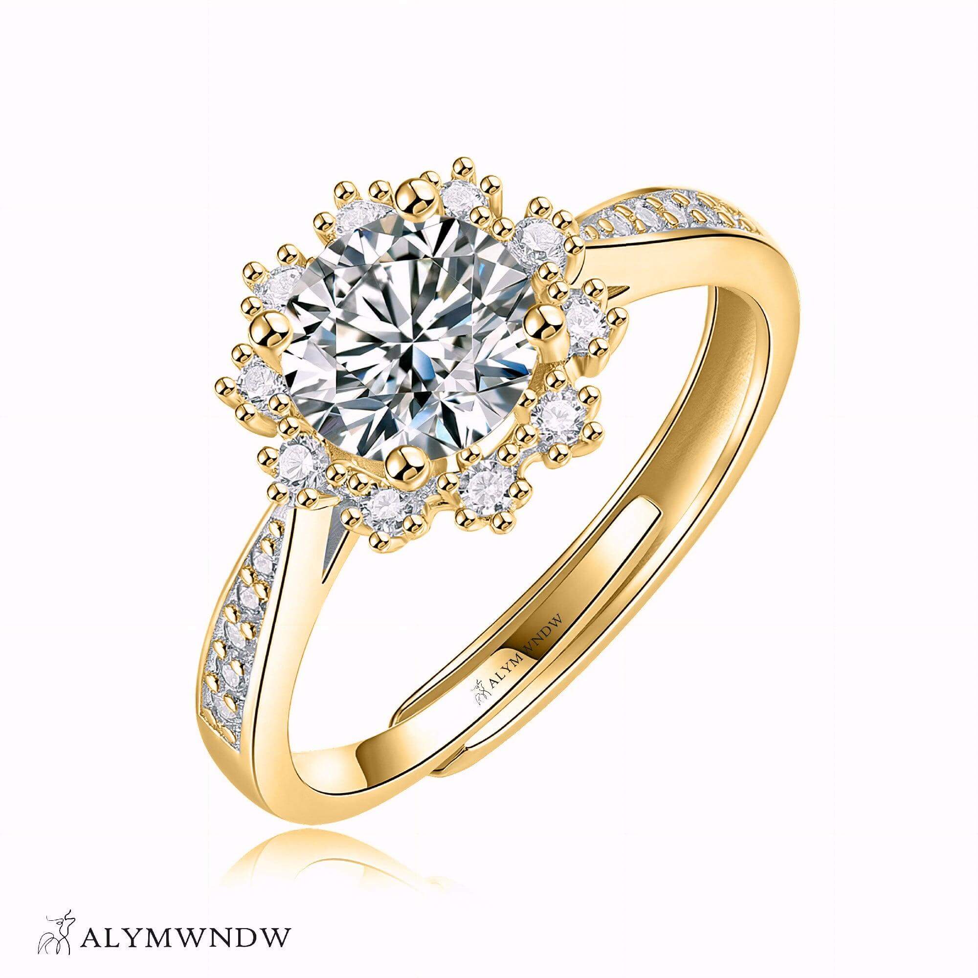 Alymwndw Jewellery Certified Lab Moissanite Ring – Elegant Timeless Collection - Alymwndw