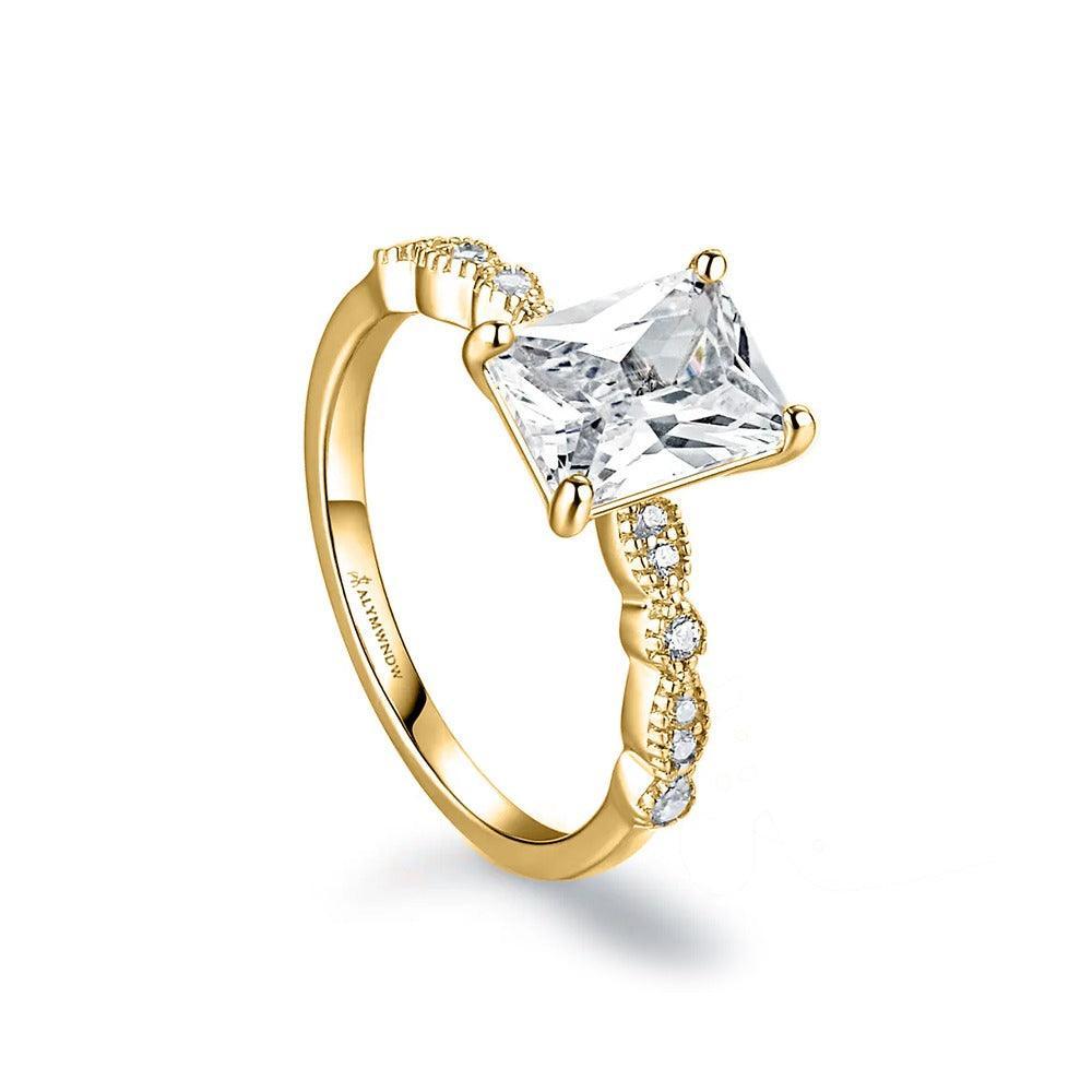 Alymwndw Jewellery Certified Lab Moissanite Ring – Modern Elegance Collection - Alymwndw