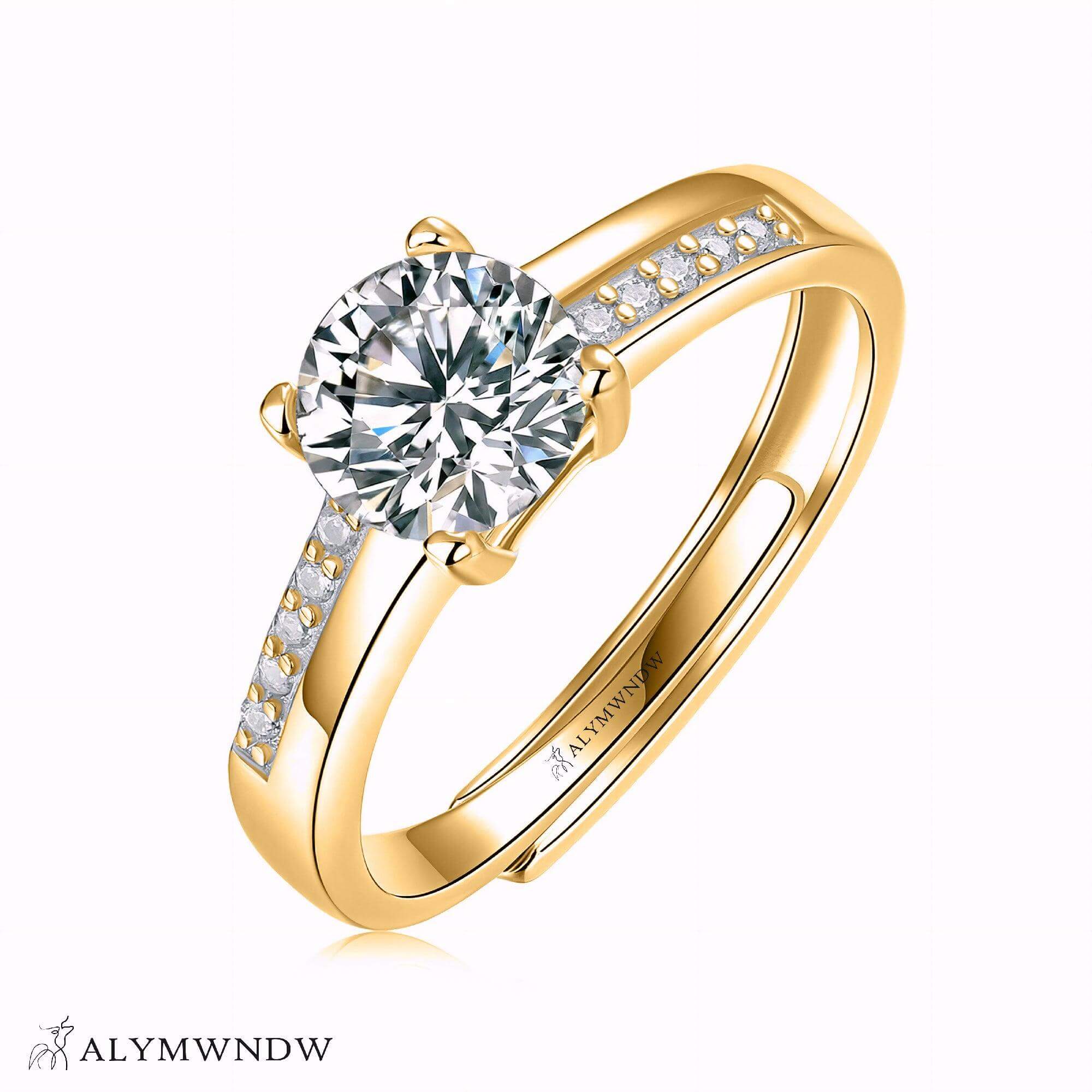 Alymwndw Jewellery Certified Lab Moissanite Ring – Modern Elegance Design - Alymwndw