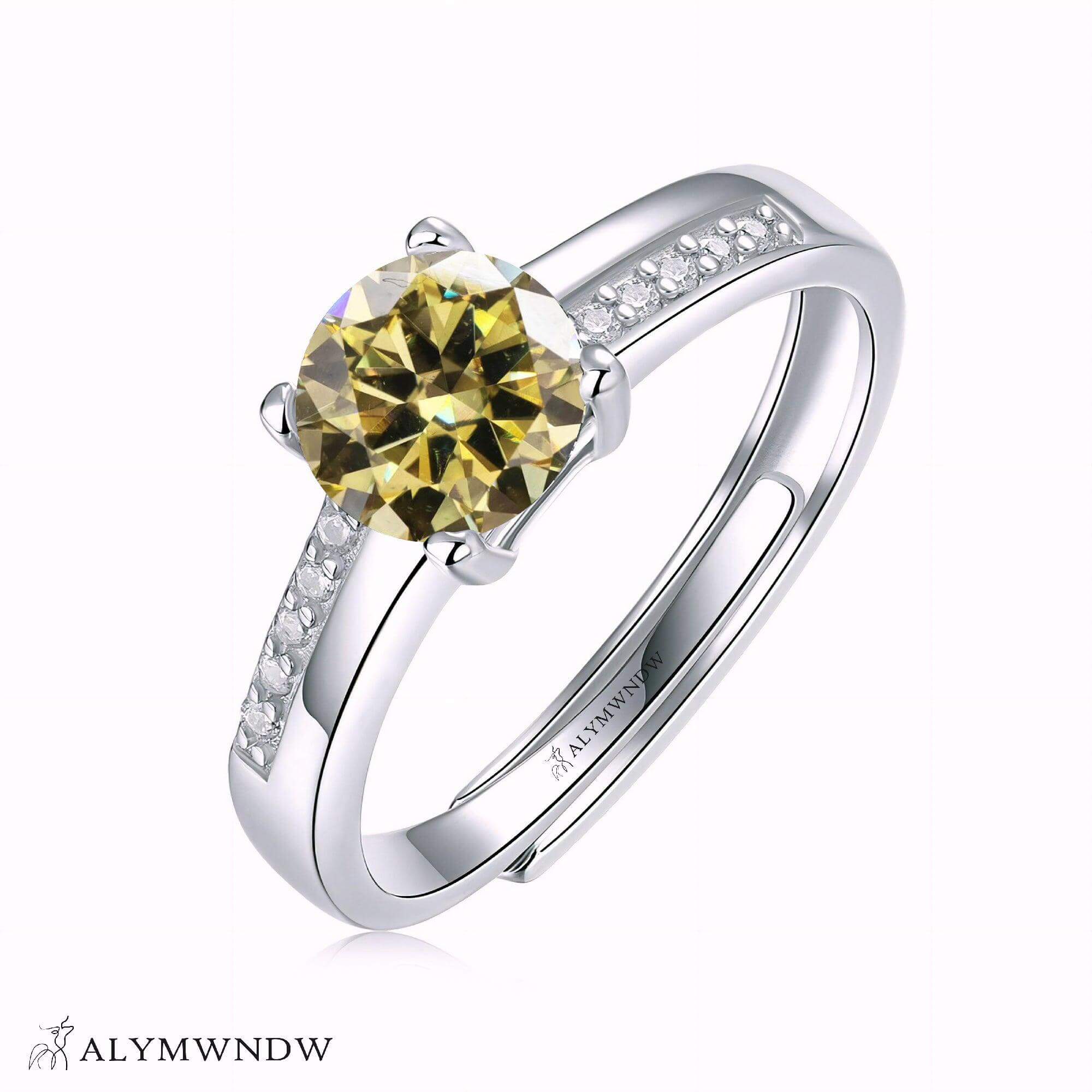 Alymwndw Jewellery Certified Lab Moissanite Ring – Modern Elegance Design - Alymwndw