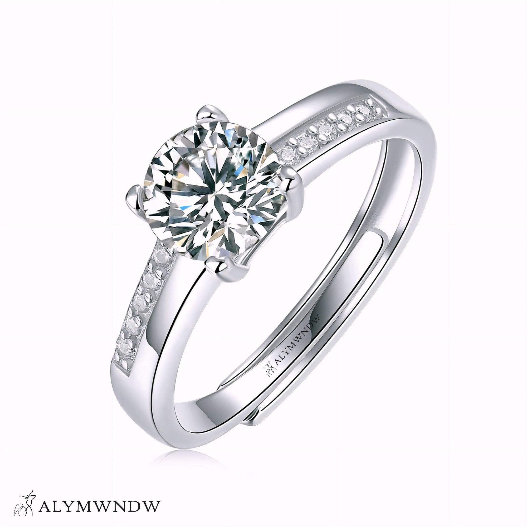 Alymwndw Jewellery Certified Lab Moissanite Ring – Modern Elegance Design - Alymwndw