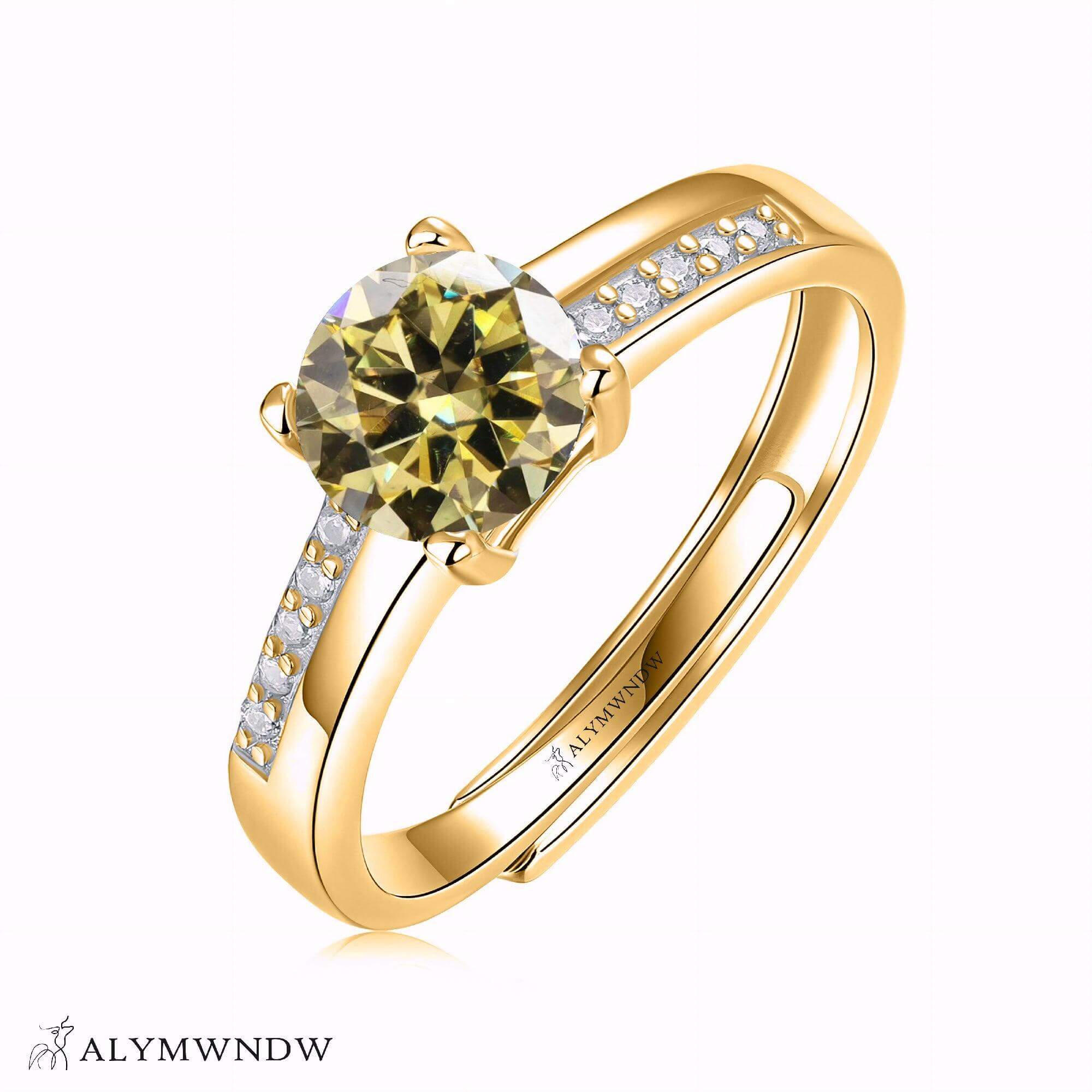 Alymwndw Jewellery Certified Lab Moissanite Ring – Modern Elegance Design - Alymwndw