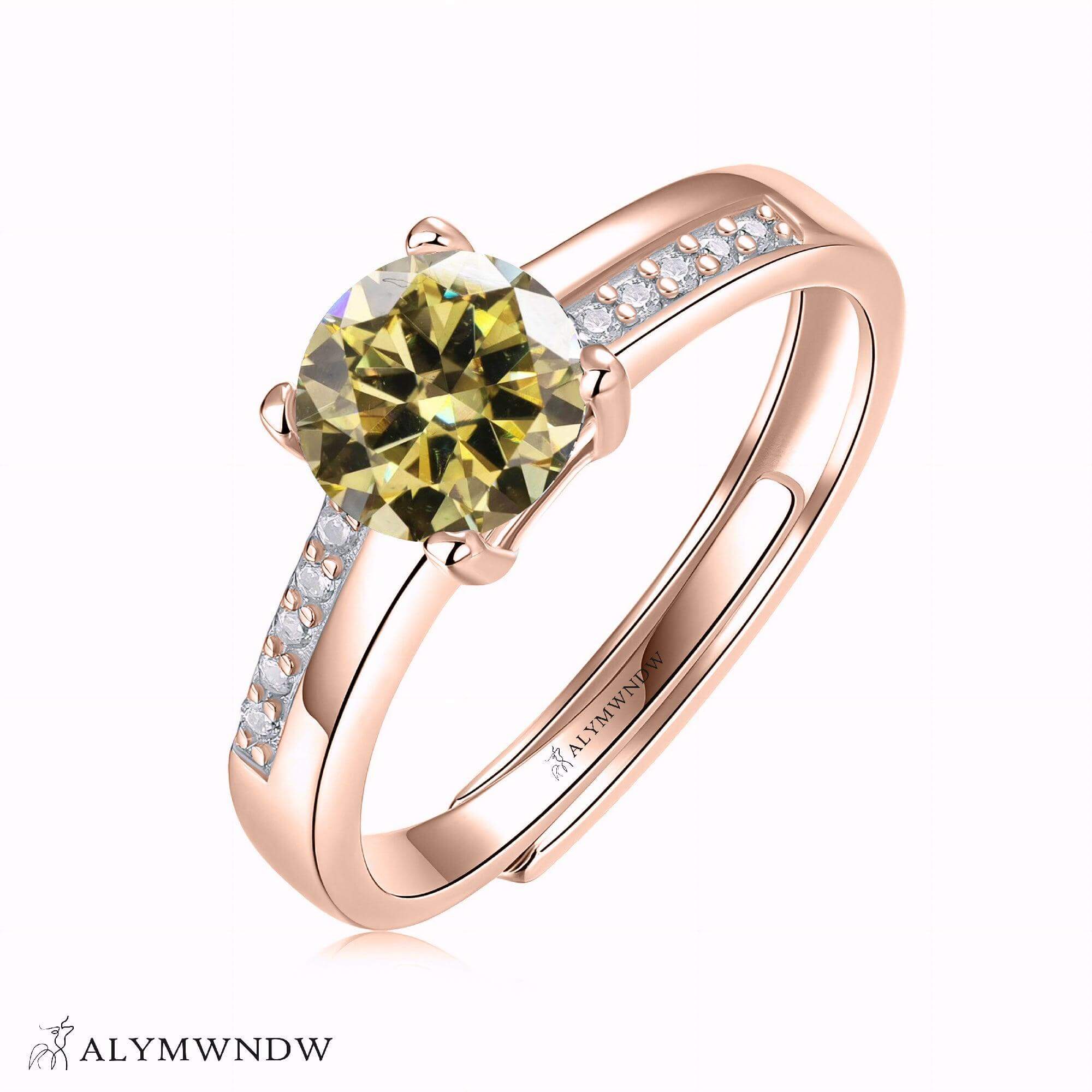 Alymwndw Jewellery Certified Lab Moissanite Ring – Modern Elegance Design - Alymwndw