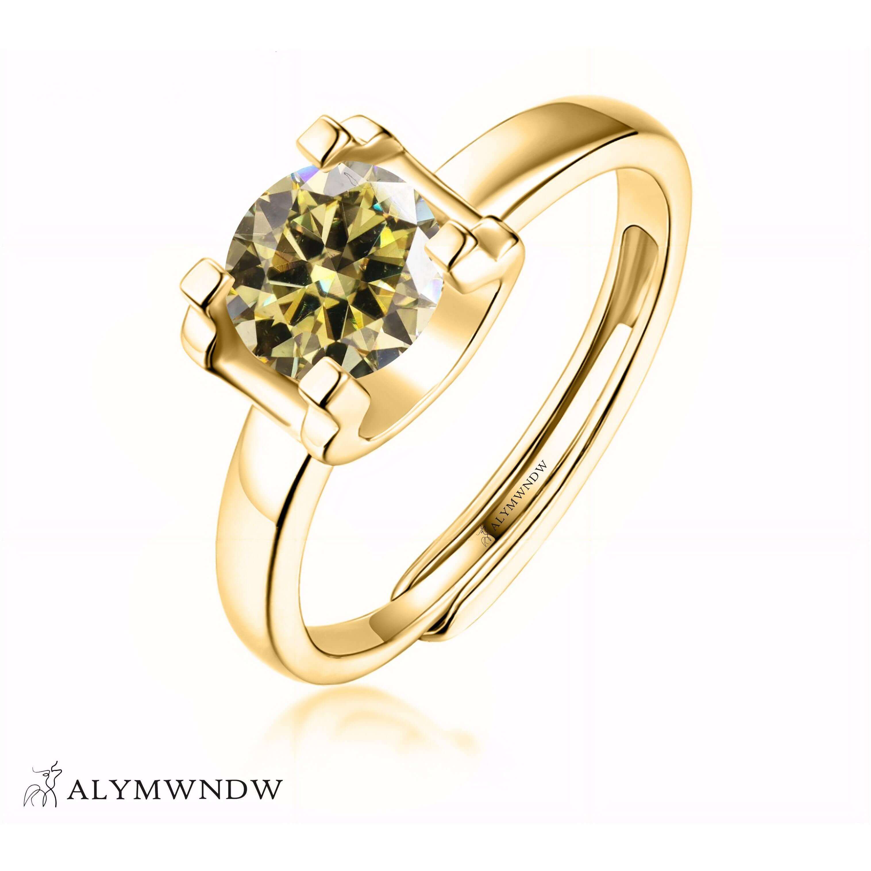 Alymwndw Jewellery Certified Lab Moissanite Ring – Timeless Elegance Design - Alymwndw