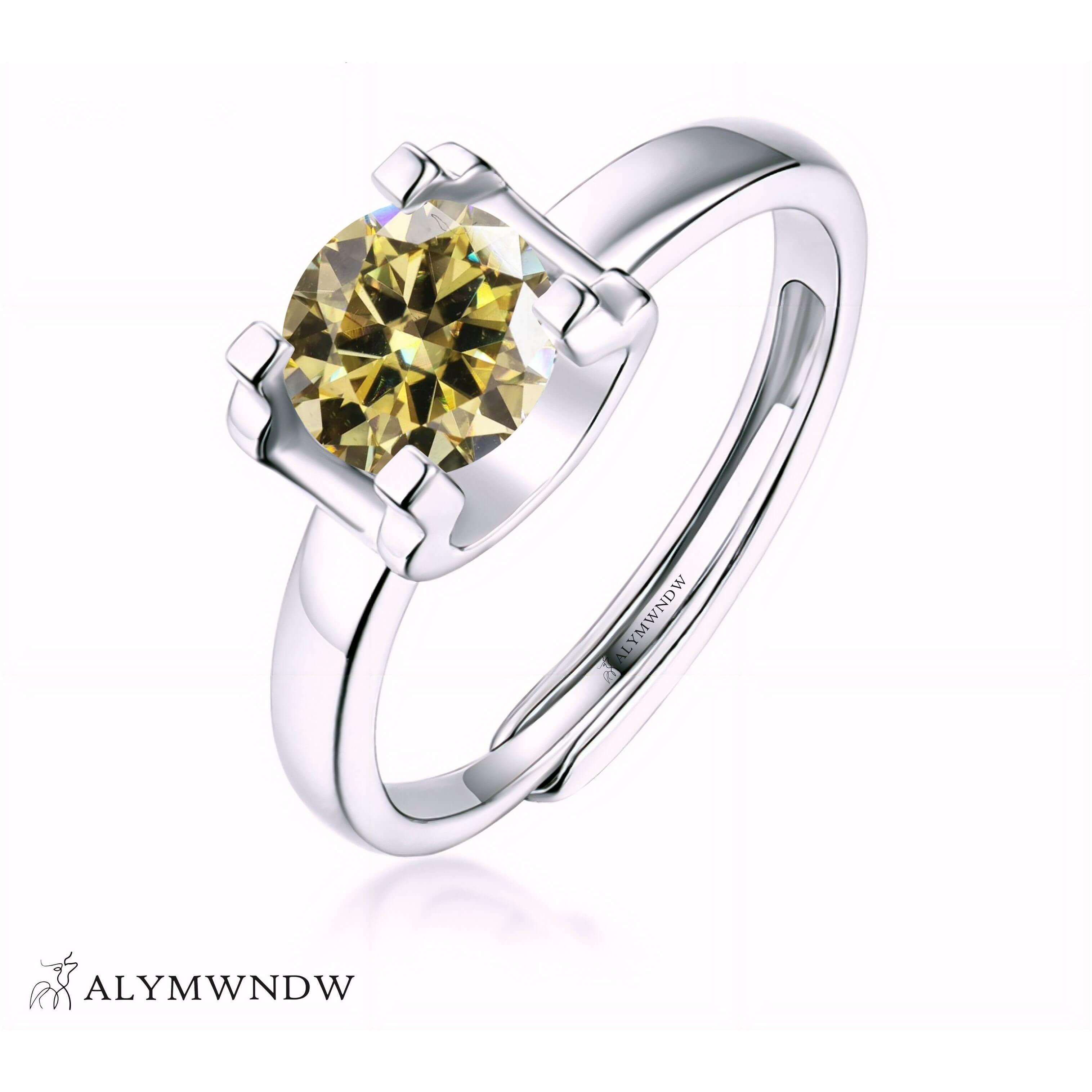 Alymwndw Jewellery Certified Lab Moissanite Ring – Timeless Elegance Design - Alymwndw