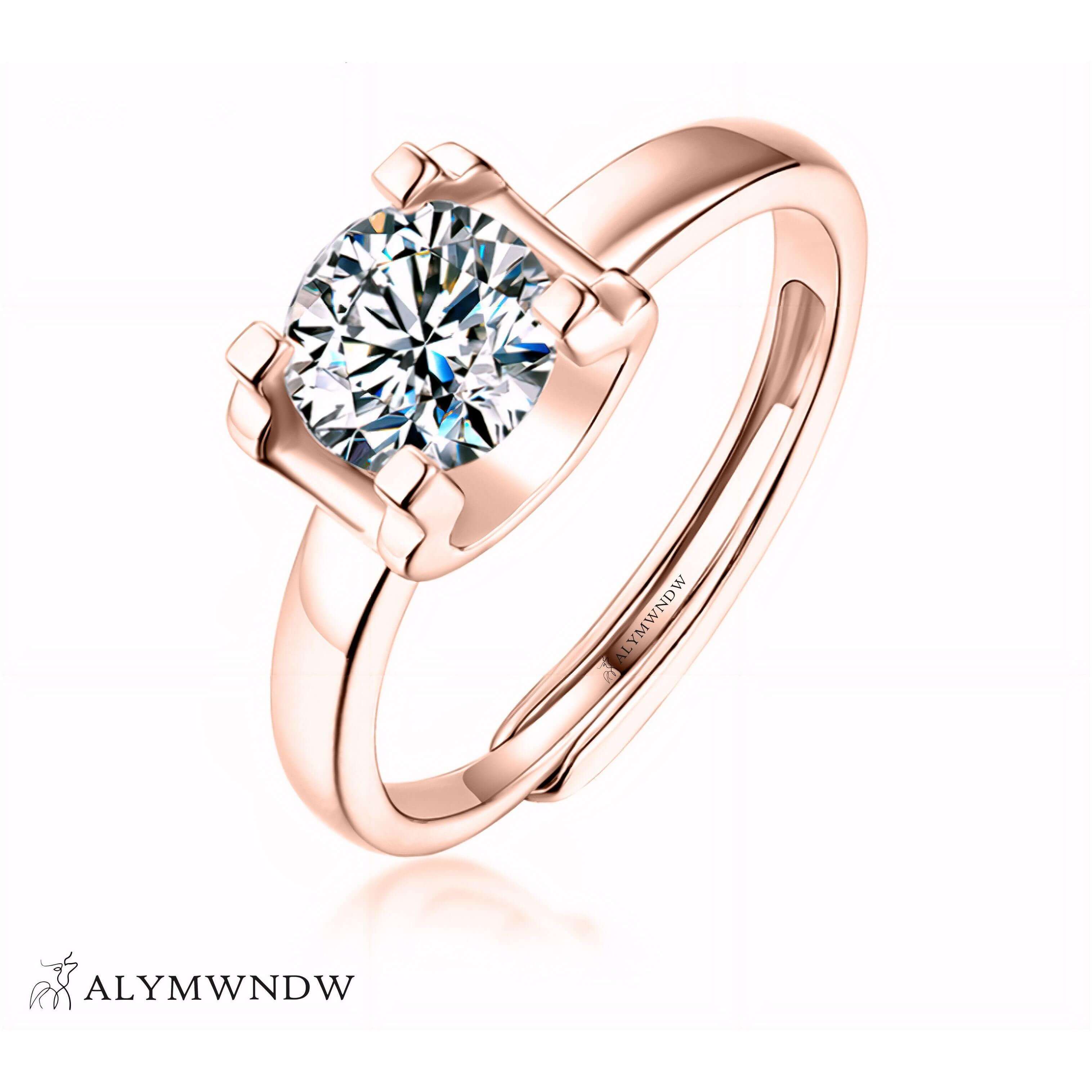 Alymwndw Jewellery Certified Lab Moissanite Ring – Timeless Elegance Design - Alymwndw
