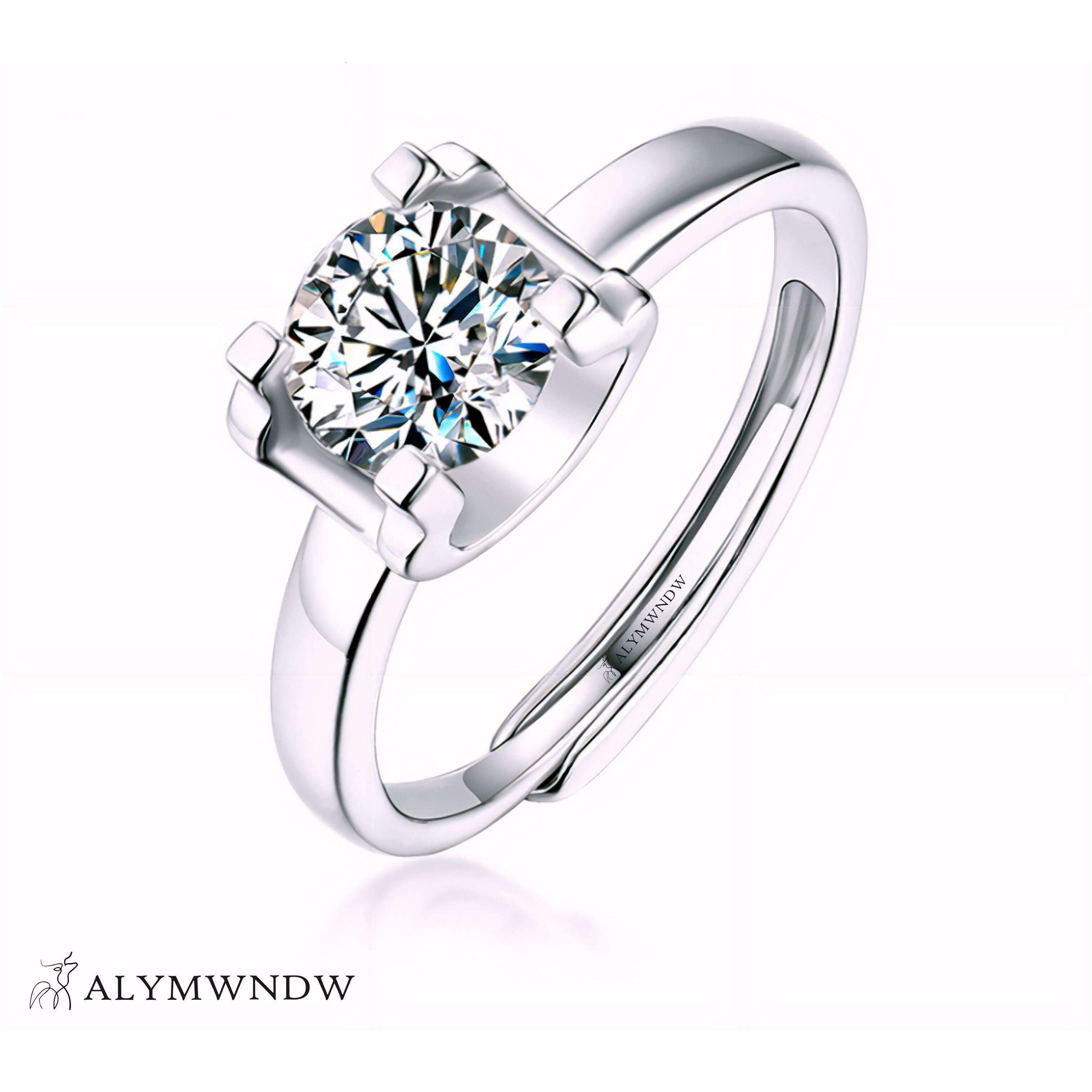 Alymwndw Jewellery Certified Lab Moissanite Ring – Timeless Elegance Design - Alymwndw