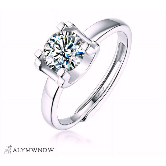 Alymwndw Jewellery Certified Lab Moissanite Ring – Timeless Elegance Design - Alymwndw