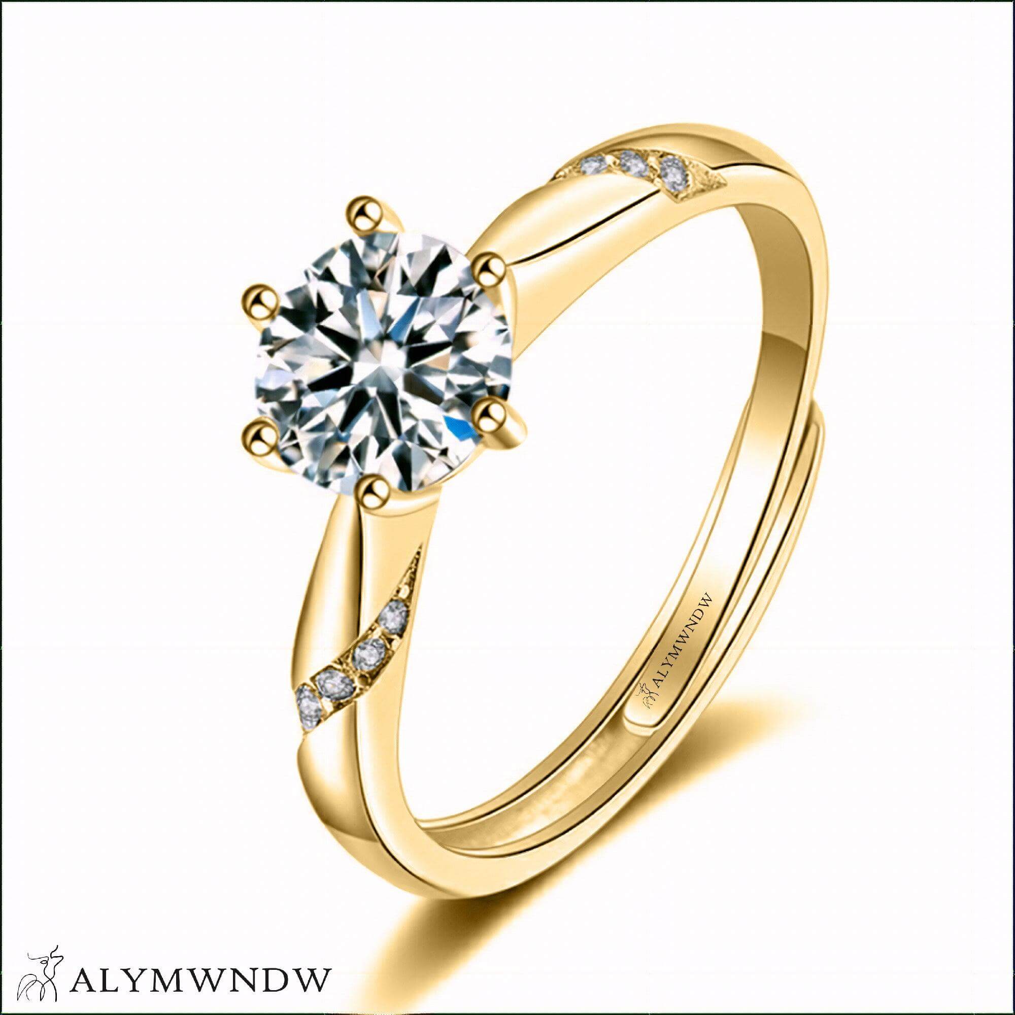 Alymwndw Jewellery Certified Lab Moissanite Ring – Timeless Luxury Elegance Item Description: - Alymwndw