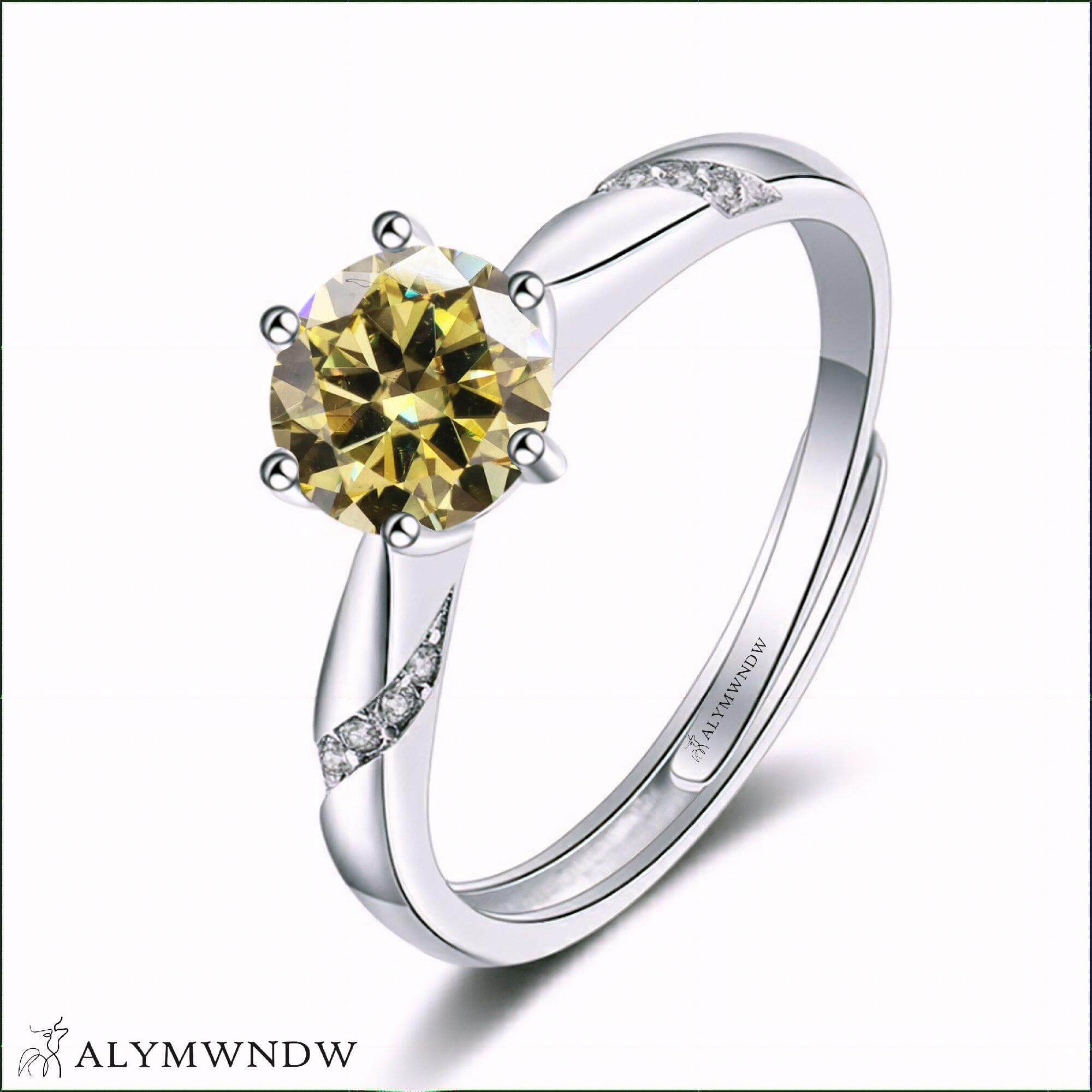 Alymwndw Jewellery Certified Lab Moissanite Ring – Timeless Luxury Elegance Item Description: - Alymwndw