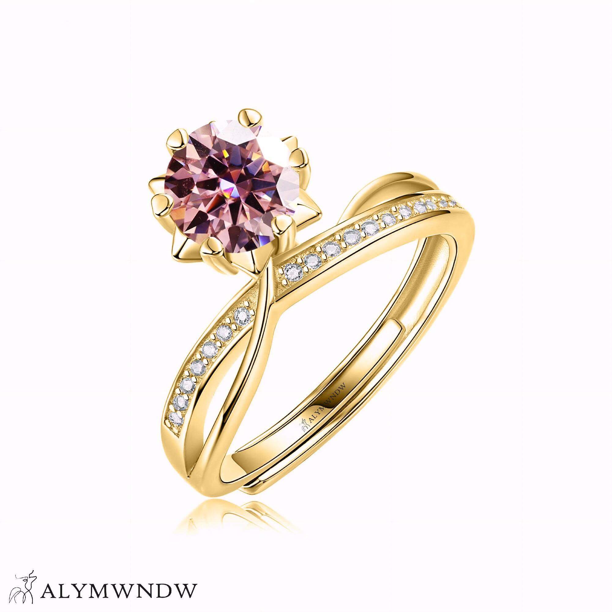 Alymwndw Jewellery Certified Lab Moissanite Ring – Timeless Signature Elegance - Alymwndw