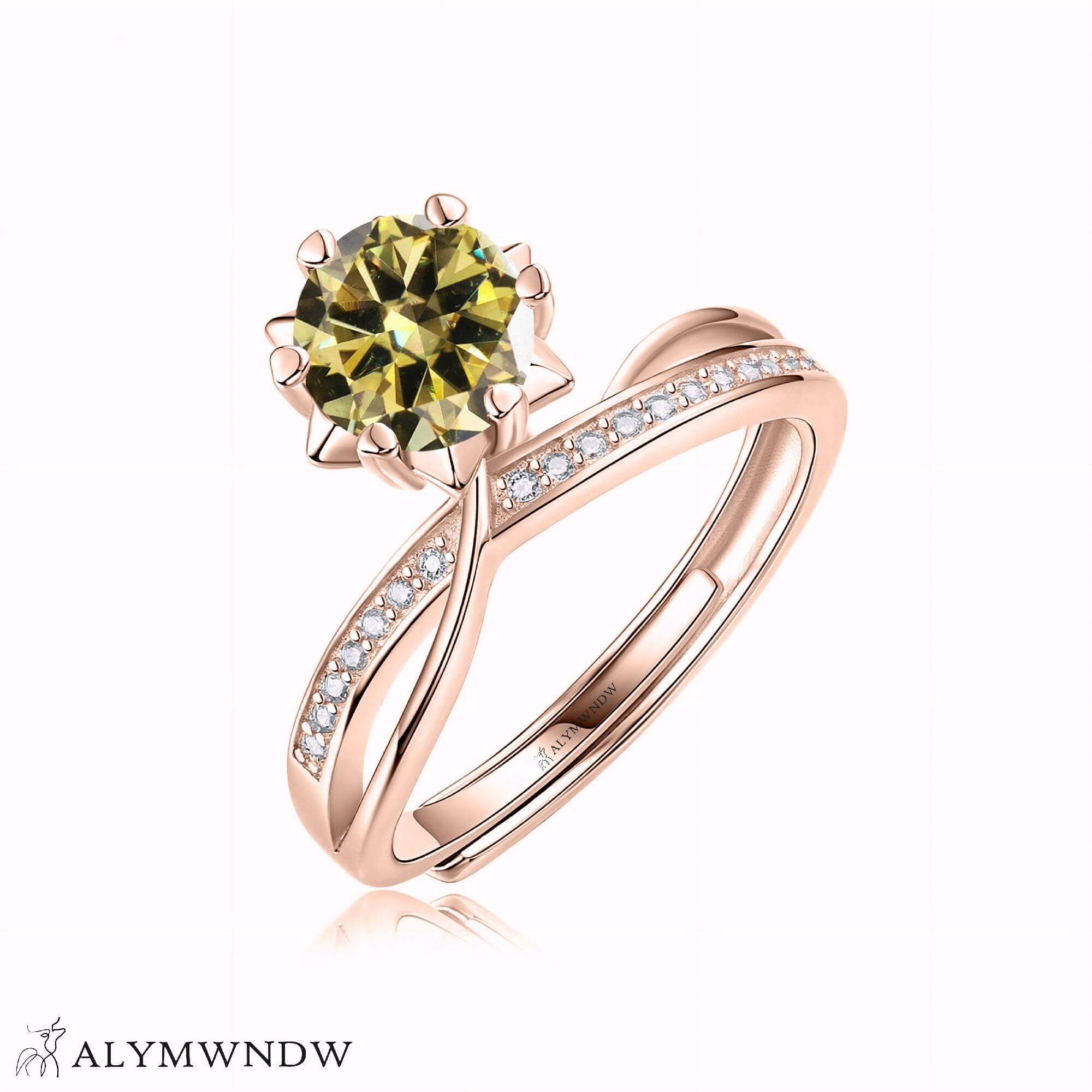 Alymwndw Jewellery Certified Lab Moissanite Ring – Timeless Signature Elegance - Alymwndw