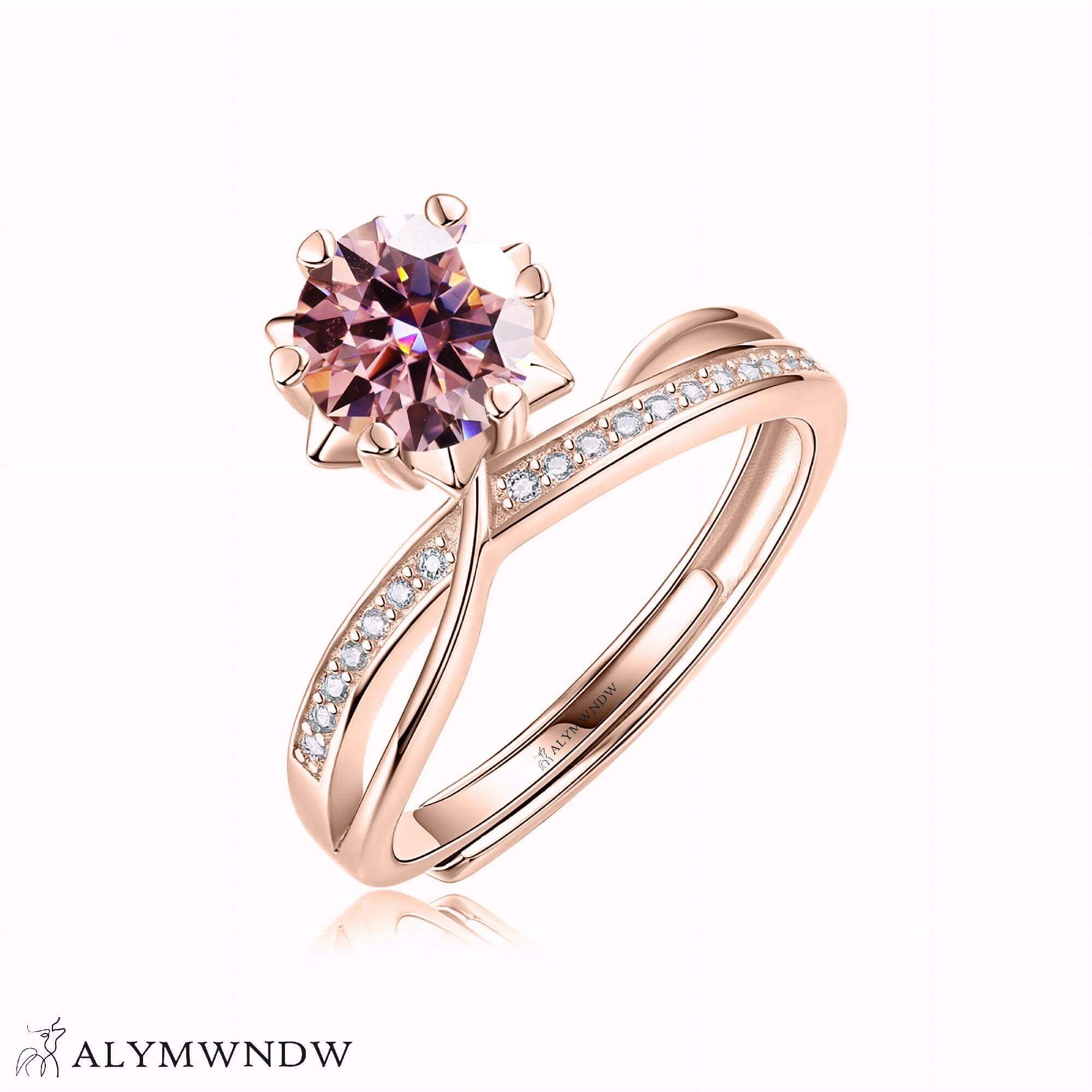 Alymwndw Jewellery Certified Lab Moissanite Ring – Timeless Signature Elegance - Alymwndw