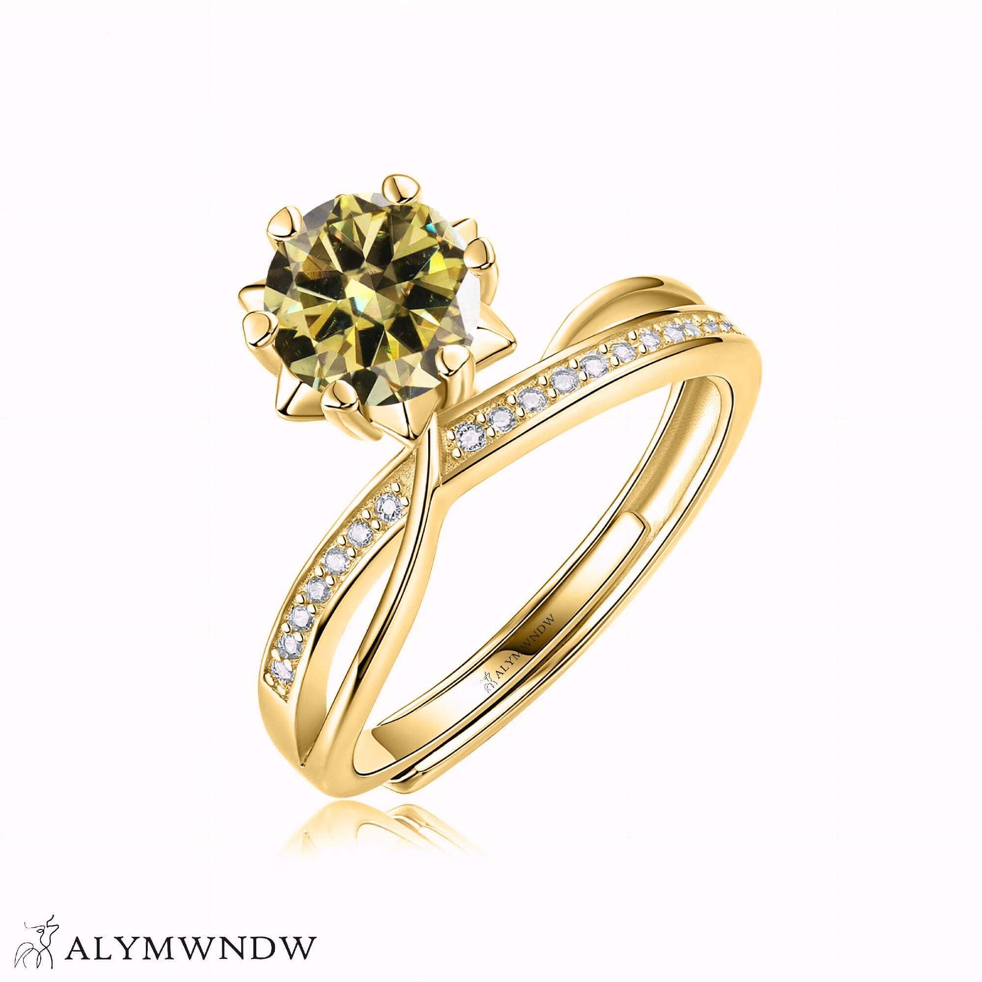 Alymwndw Jewellery Certified Lab Moissanite Ring – Timeless Signature Elegance - Alymwndw