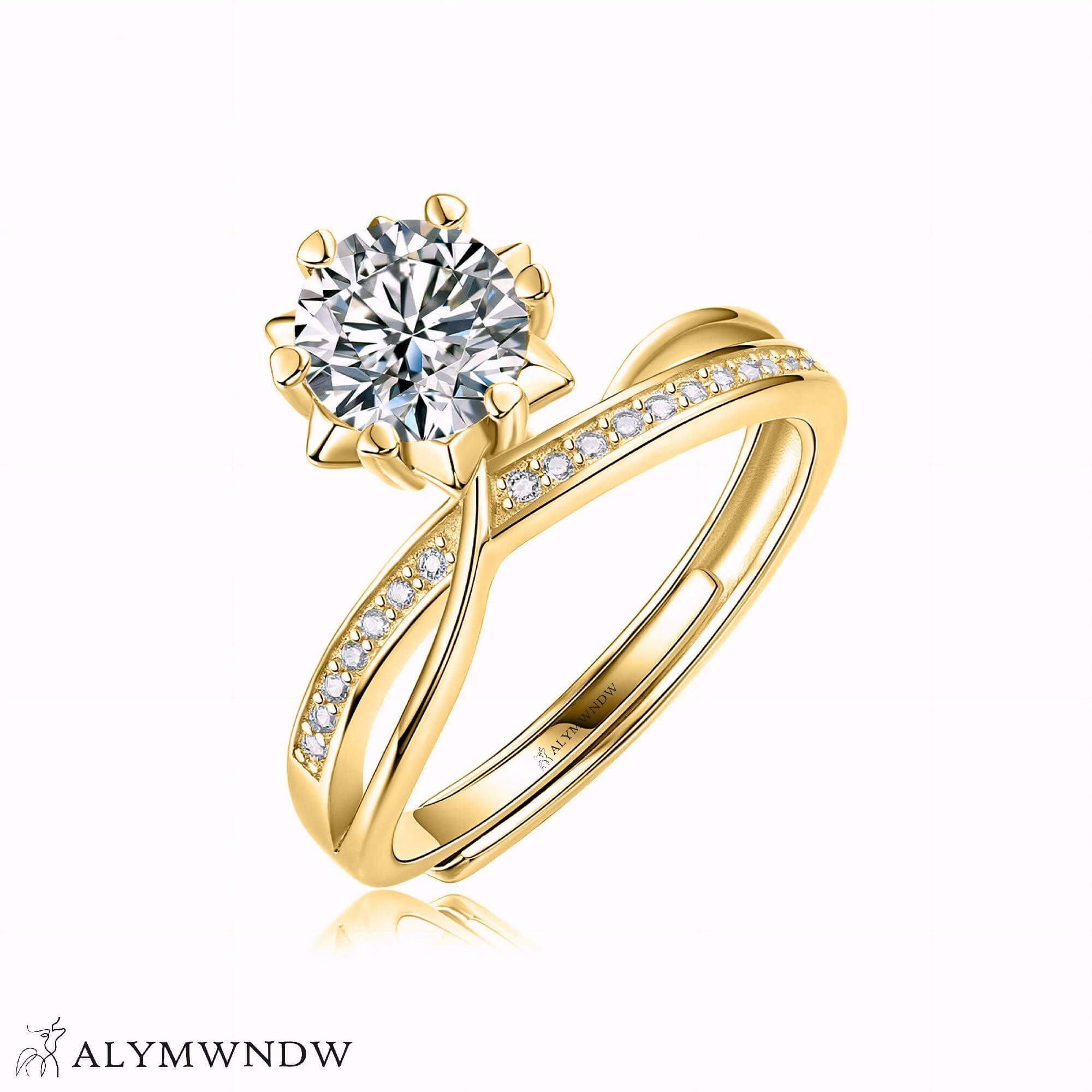 Alymwndw Jewellery Certified Lab Moissanite Ring – Timeless Signature Elegance - Alymwndw