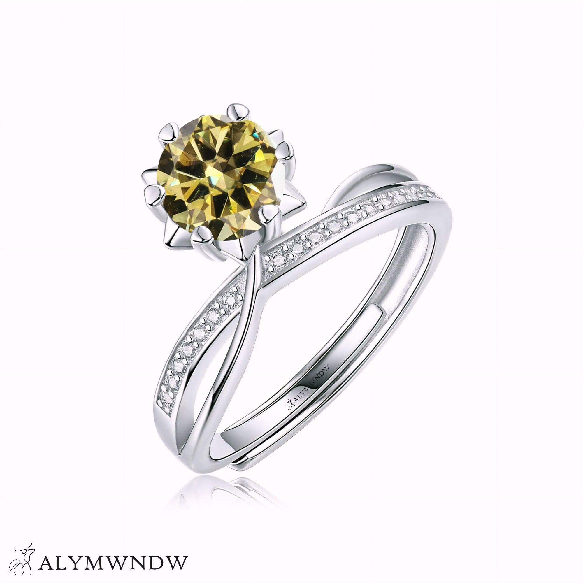 Alymwndw Jewellery Certified Lab Moissanite Ring – Timeless Signature Elegance - Alymwndw