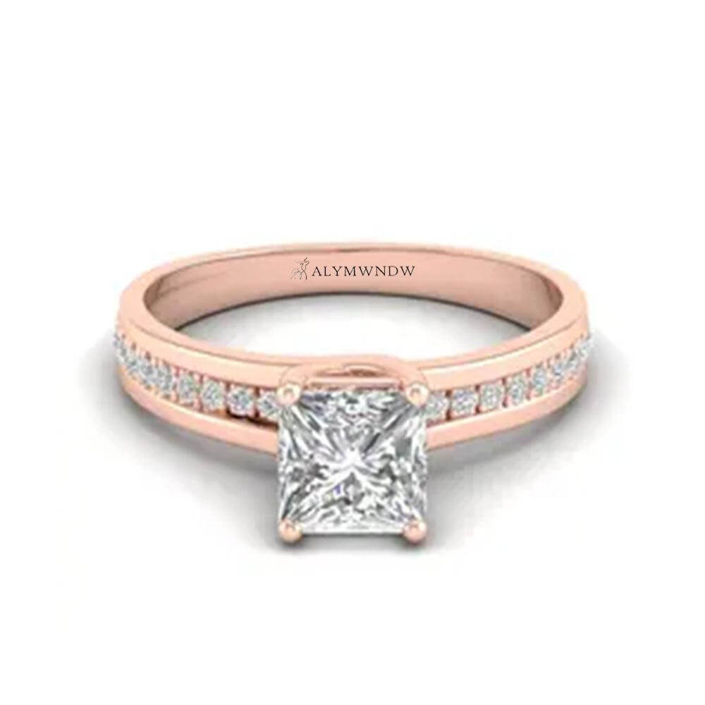 Alymwndw Jewellery Classic Princess Moissanite Ring – Timeless Luxury - Alymwndw