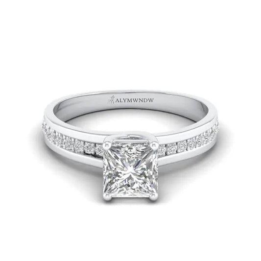 Alymwndw Jewellery Classic Princess Moissanite Ring – Timeless Luxury - Alymwndw