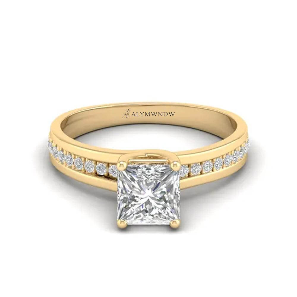 Alymwndw Jewellery Classic Princess Moissanite Ring – Timeless Luxury - Alymwndw