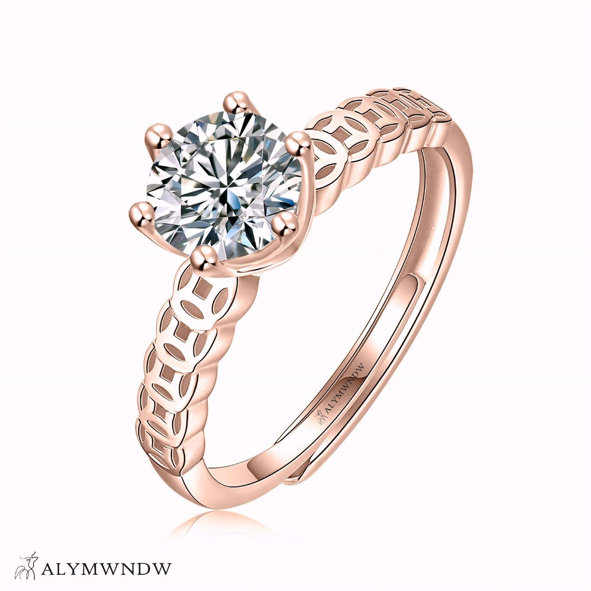 Alymwndw Jewellery Women’s Lab Grown Diamond Ring – Elegant Craft Design - Alymwndw